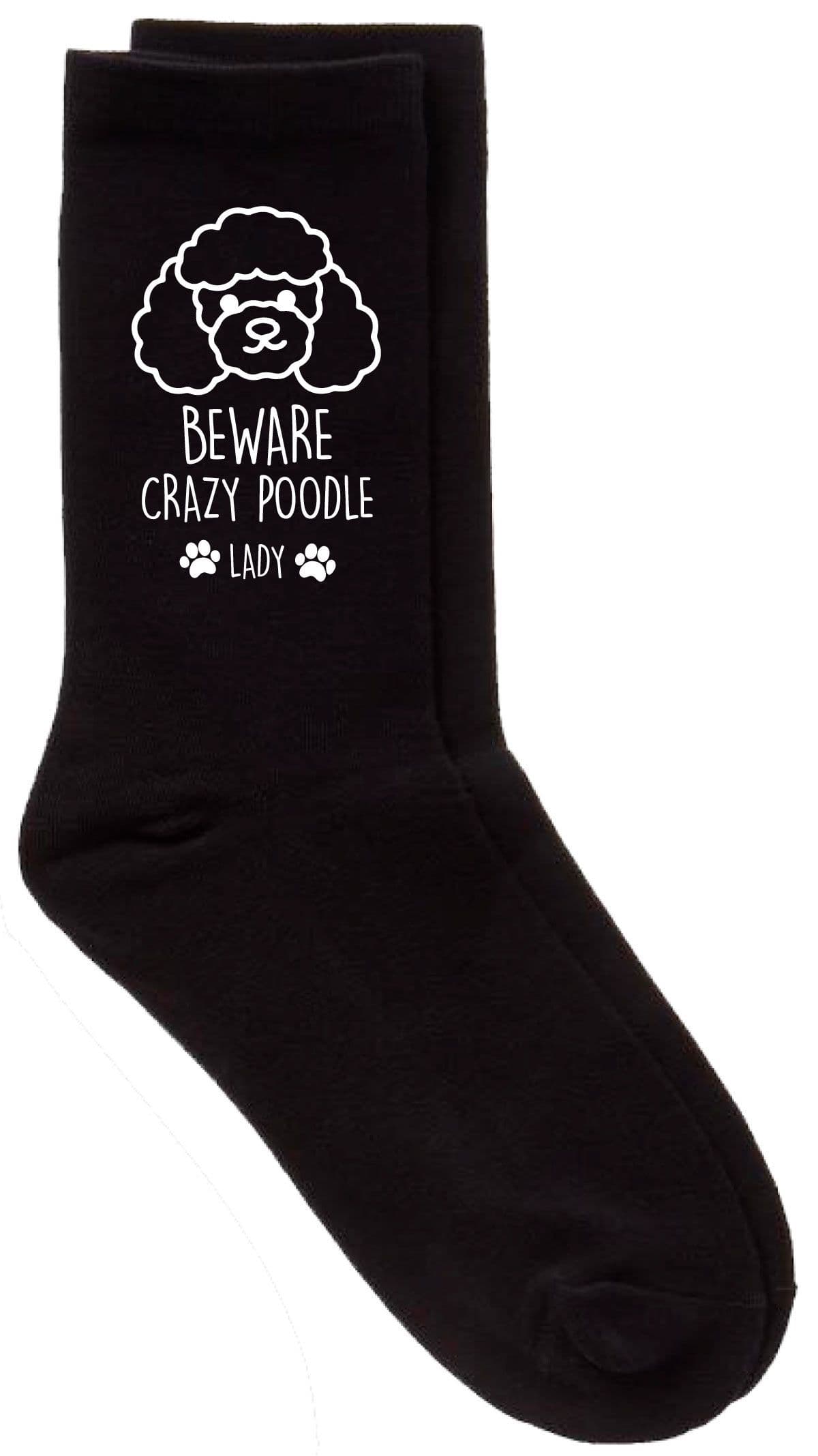 Beware Crazy Poodle Socks