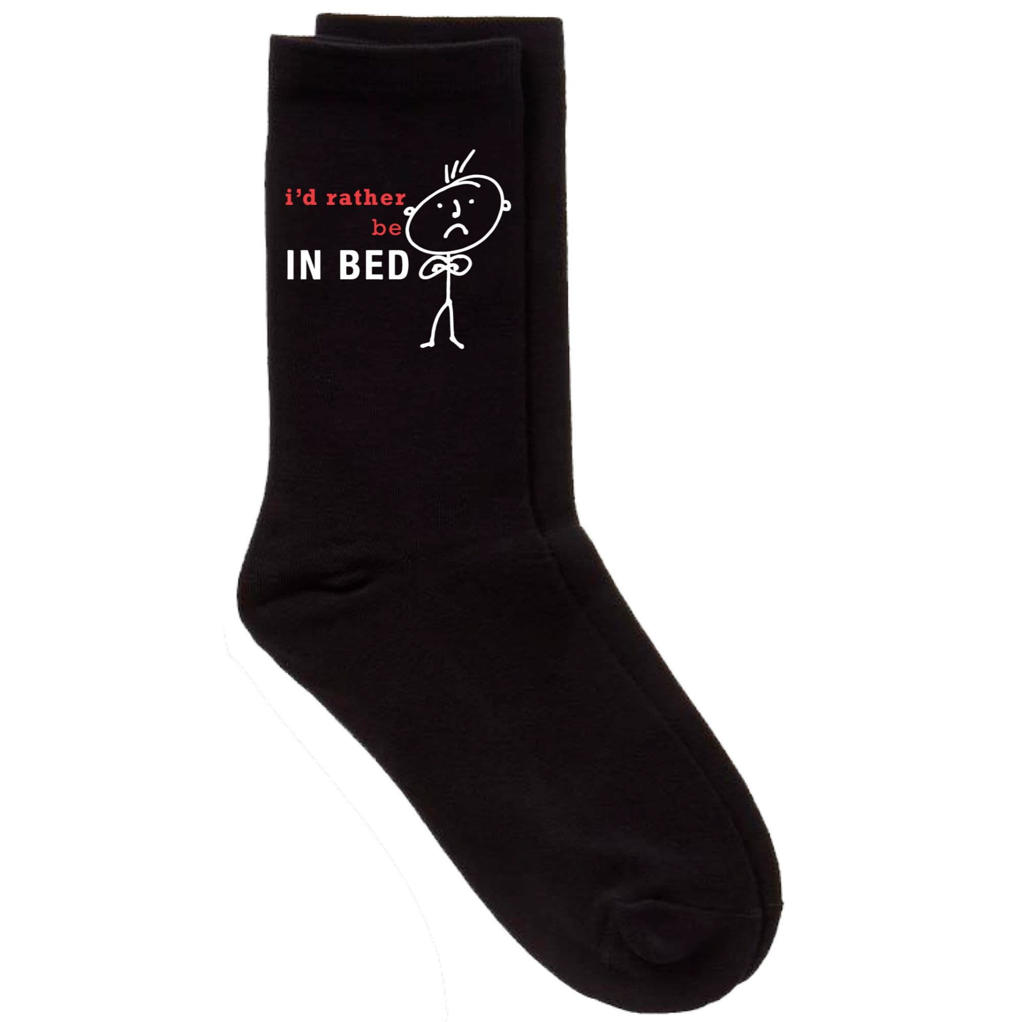 Id Rather Be Bed Calf Socks