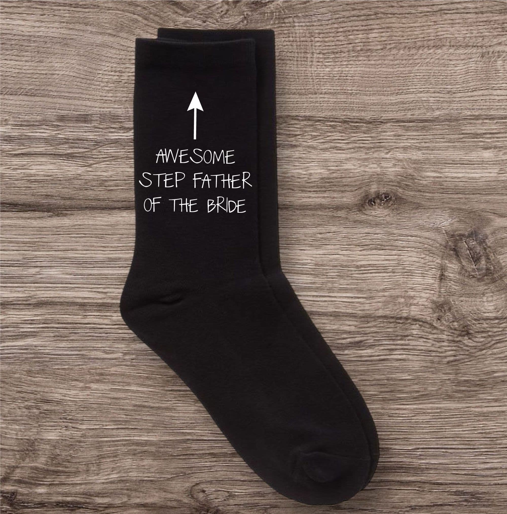 Awesome Step Father Bride Calf Socks