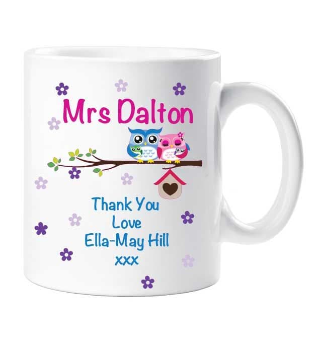 Thank You Owls On Branch Mug