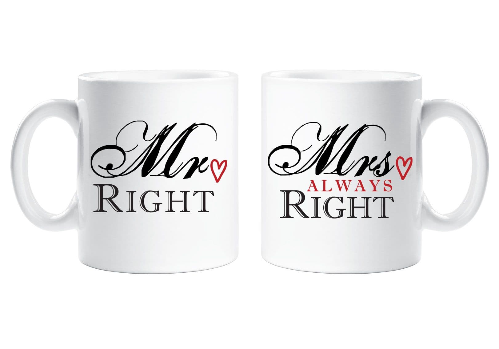 Mr Right Mrs Always Right Couple Mug Set