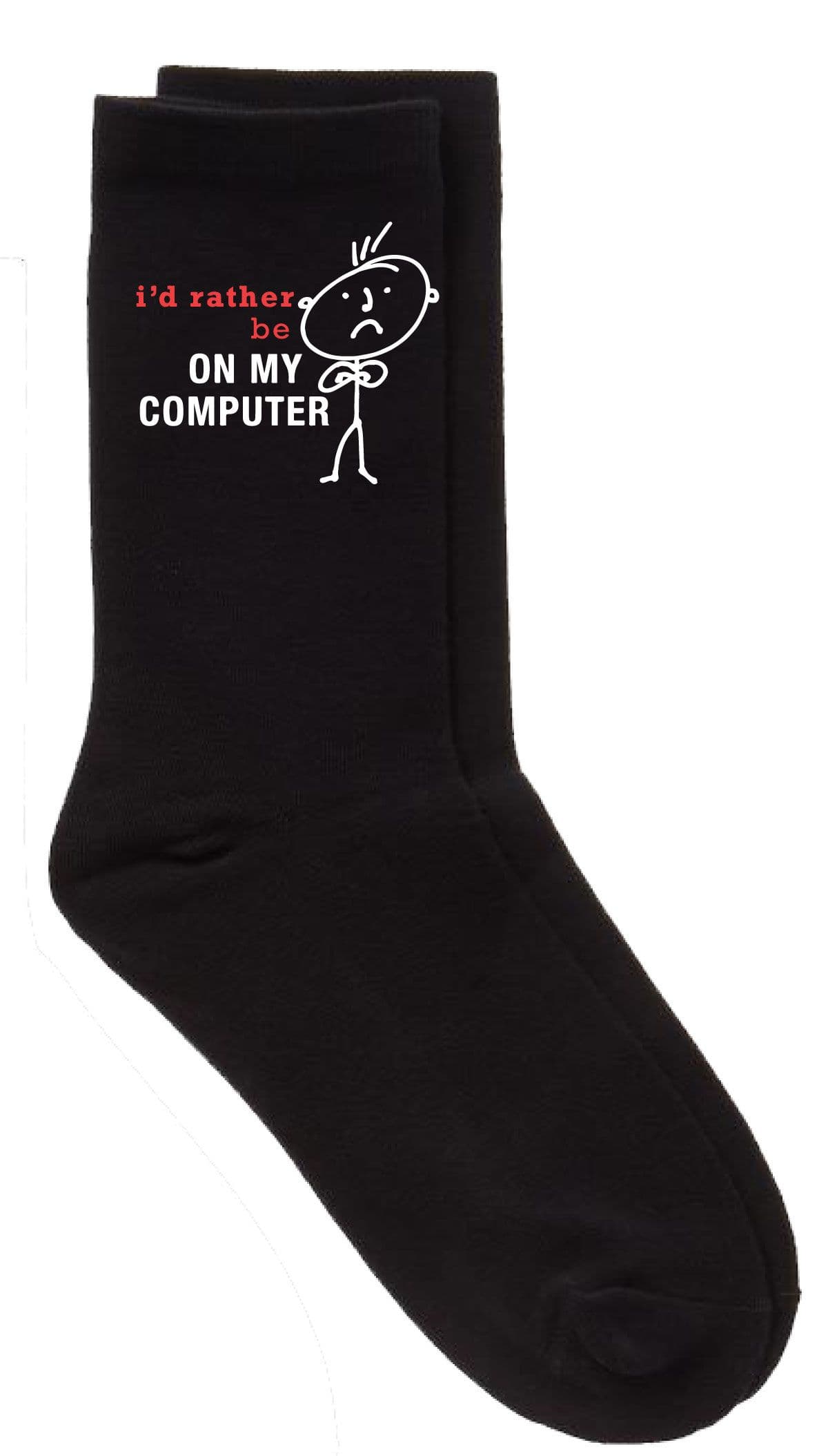 Id Rather Be On My Computer Calf Socks