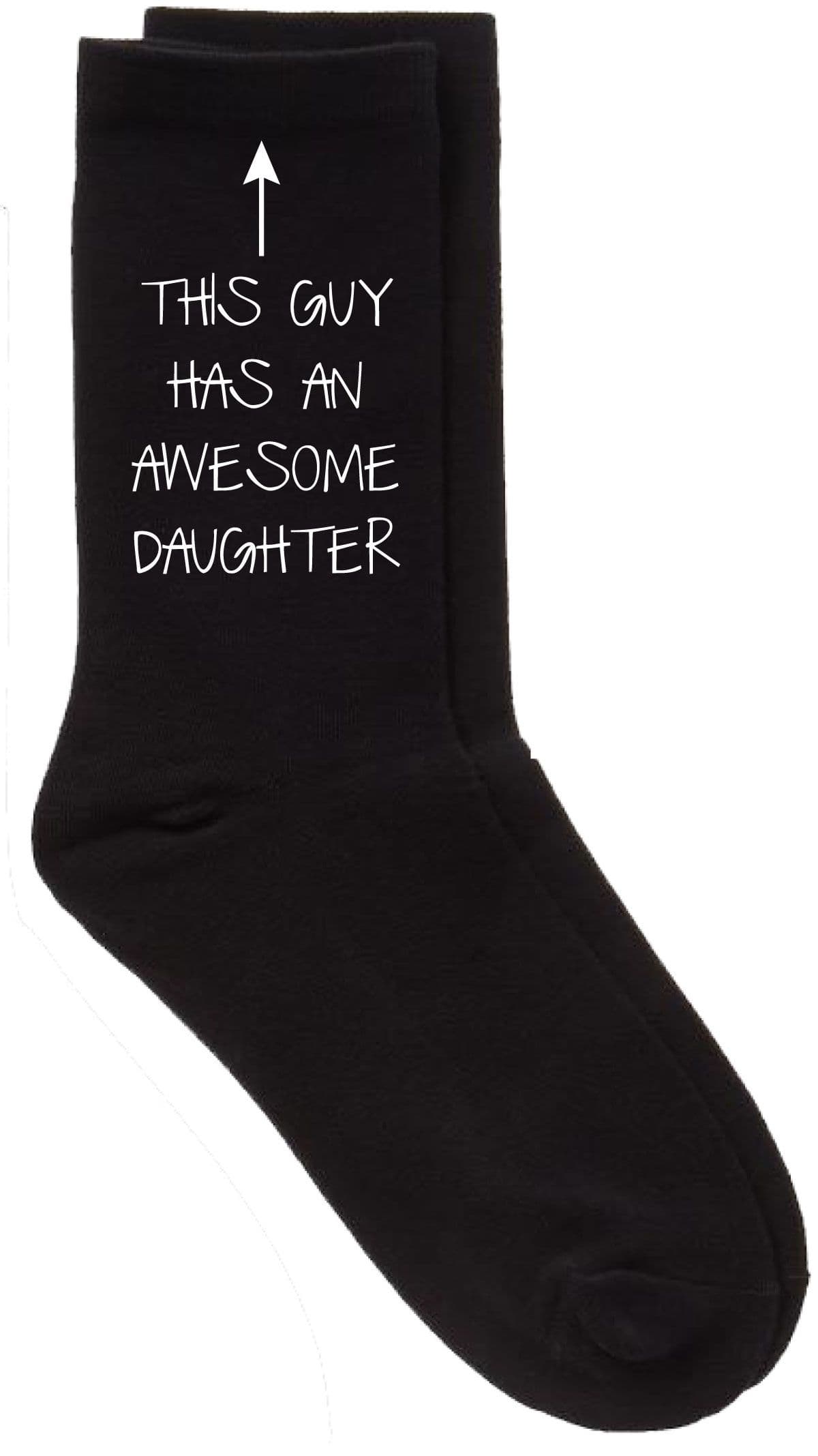 This Guy Has An Awesome Daughter Black Calf Socks