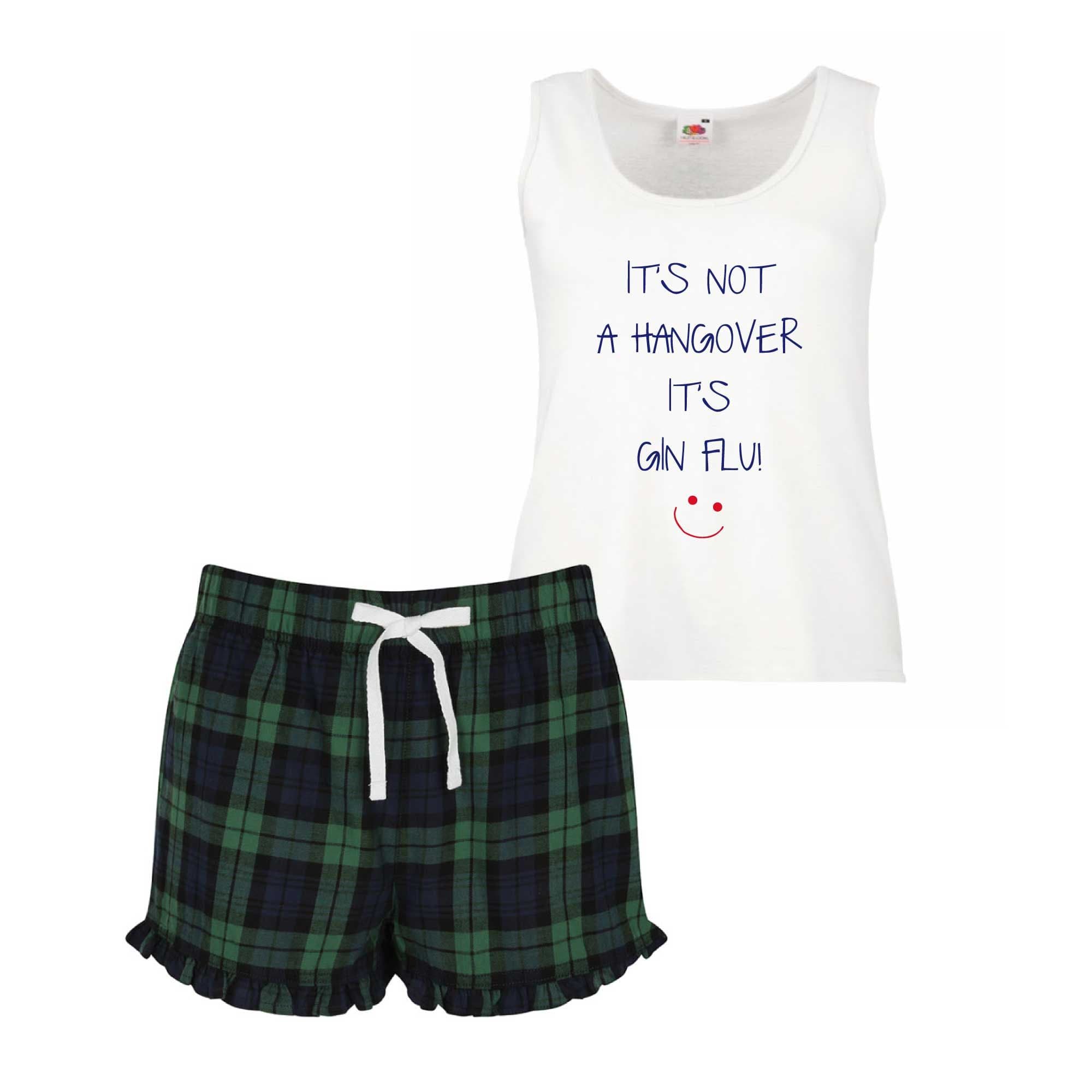 60 SECOND MAKEOVER Women's It's Not A Hangover It's Gin Flu Pyjama Set in Green | Size: XL