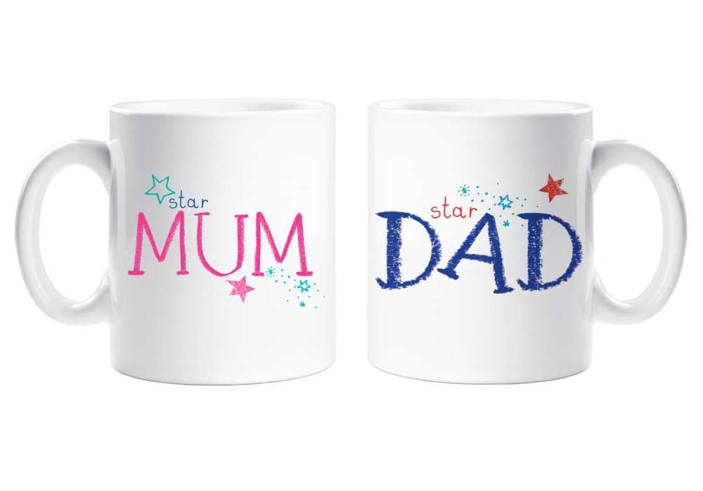 Star Mum Star Dad Mum Dad Mug Set