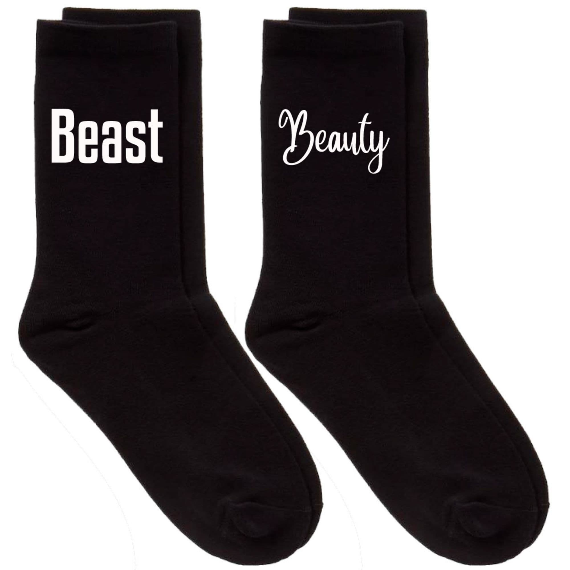 Couples Beauty Beast Calf Sock Set