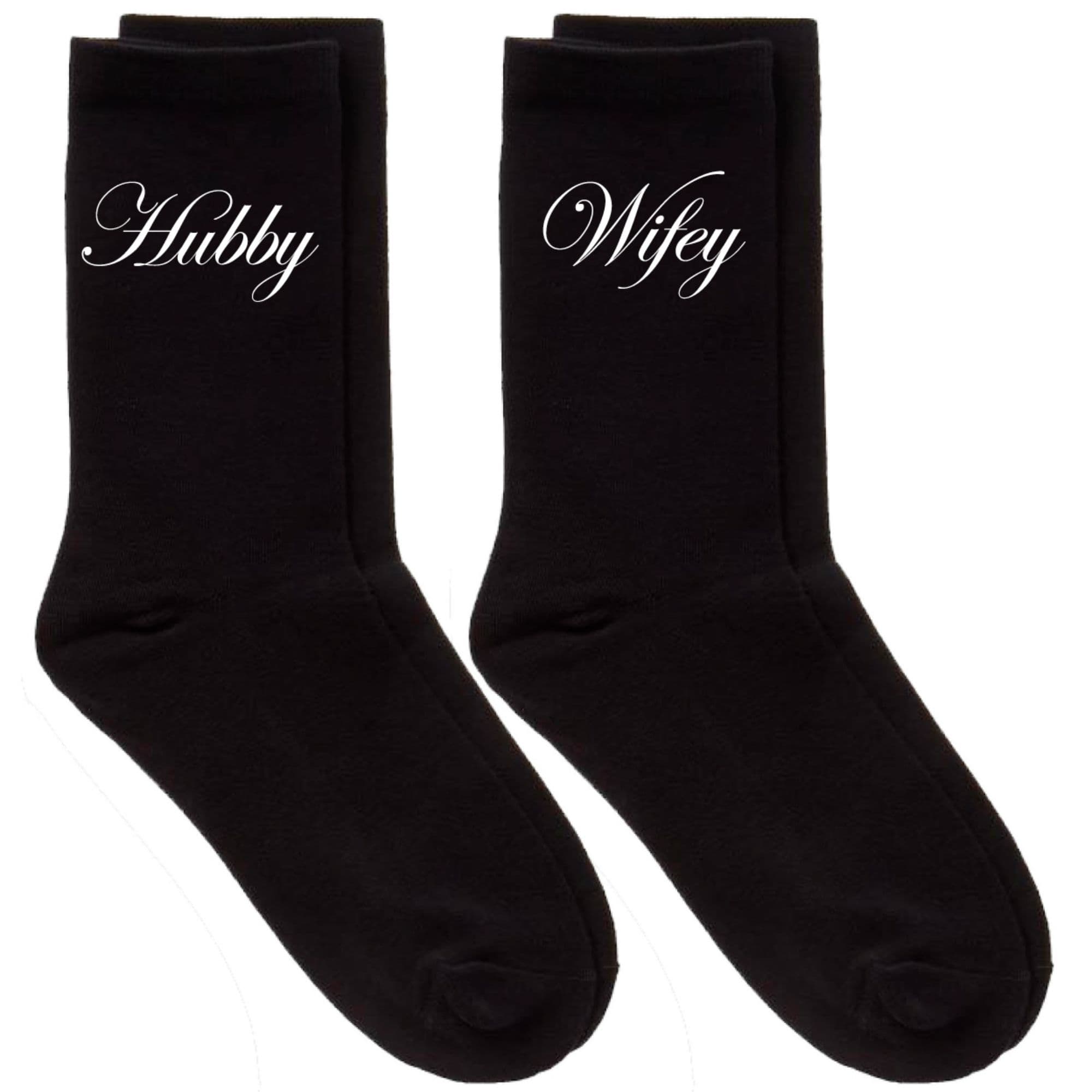 Couples Hubby Wifey Calf Sock Set