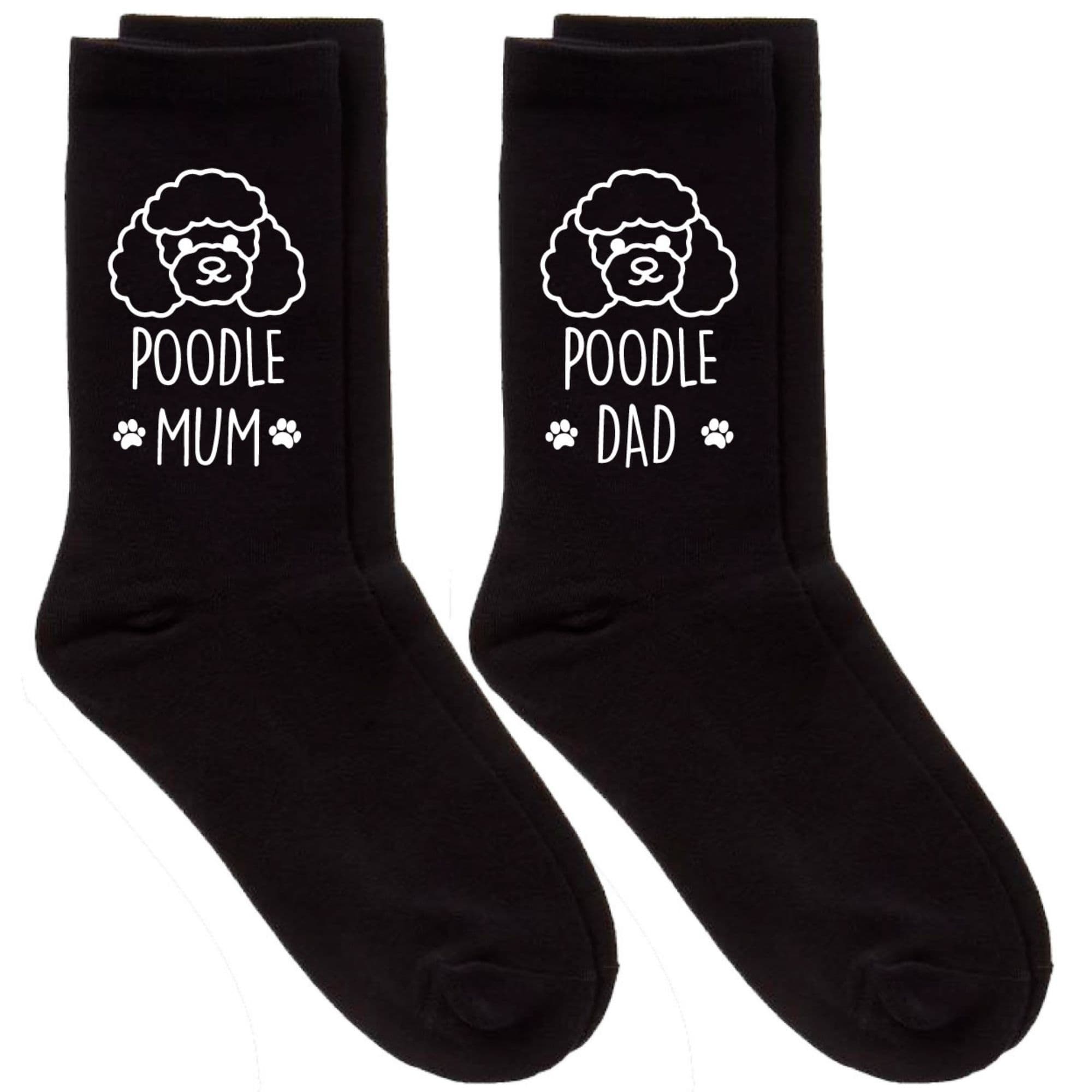 Couples Poodle Mum Dad Calf Sock Set