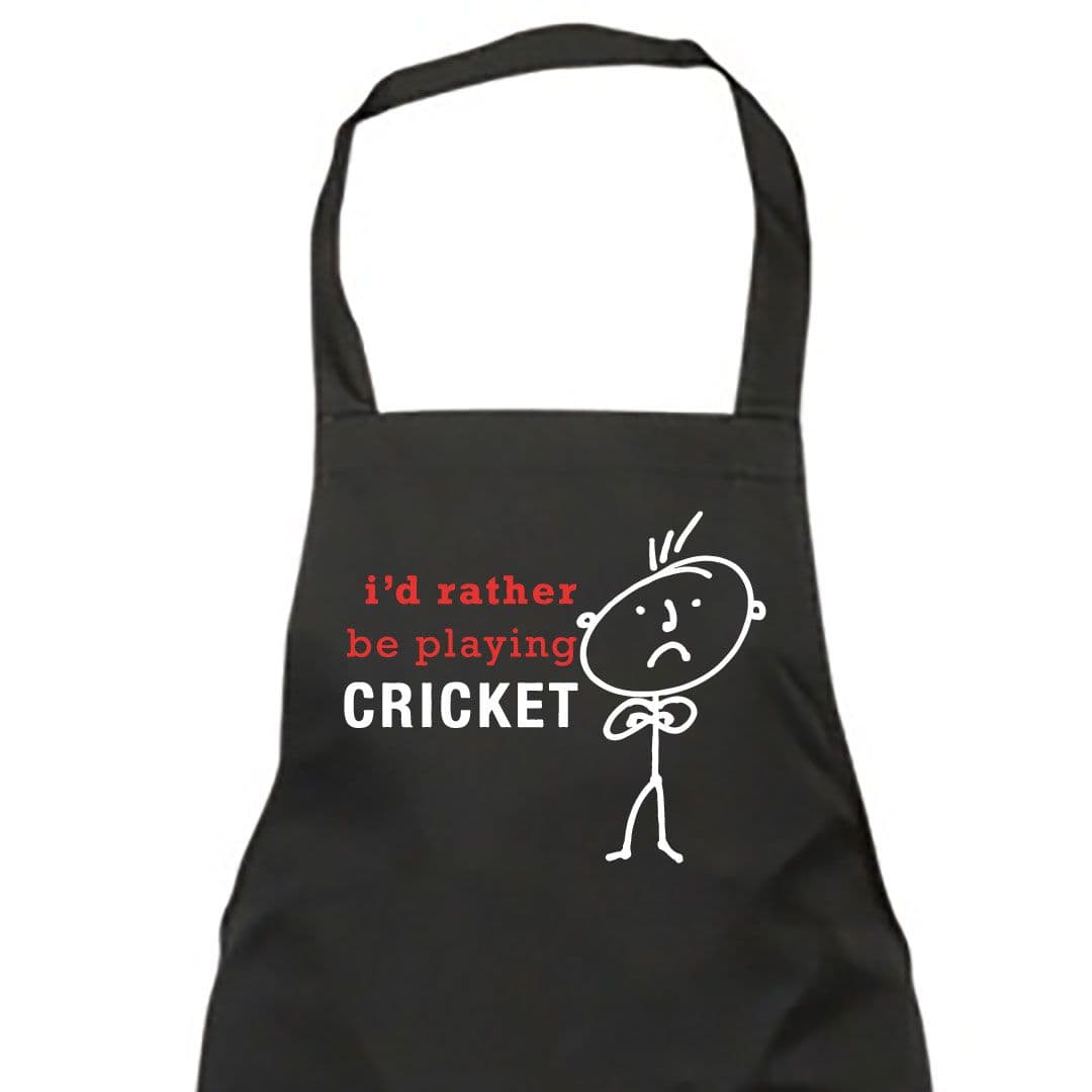 Id Rather Be Playing Cricket Apron