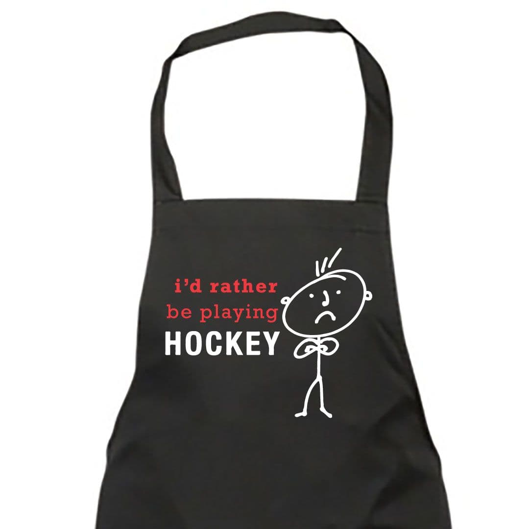 Id Rather Be Playing Hockey Apron