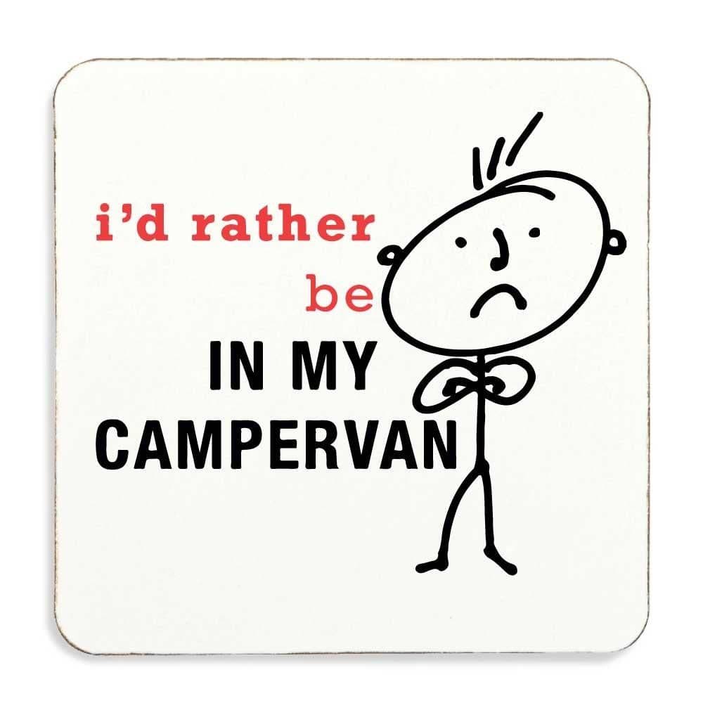 Id Rather Be My Campervan Coaster Cork Backed