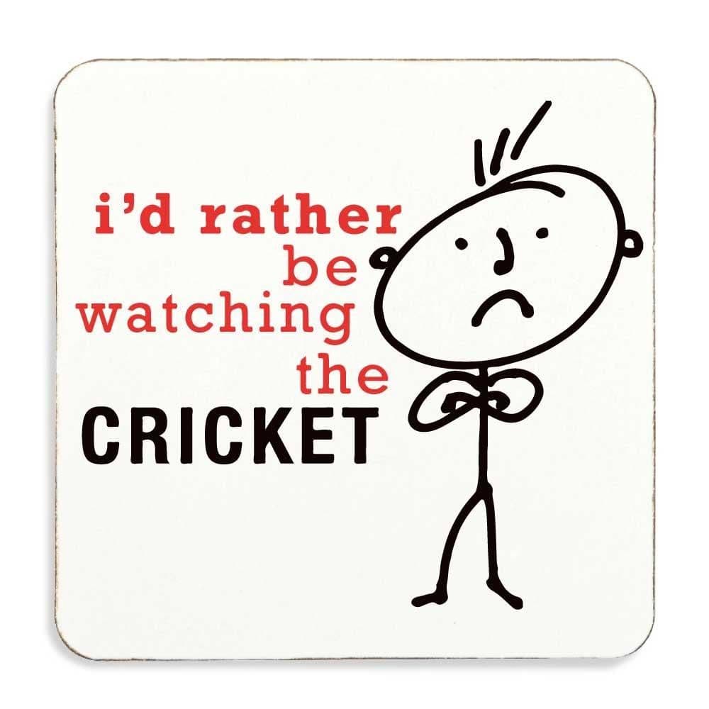 Id Rather Be Watching Cricket Cork Back Coaster Dad Fathers Day Husband Uncle Boyfriend