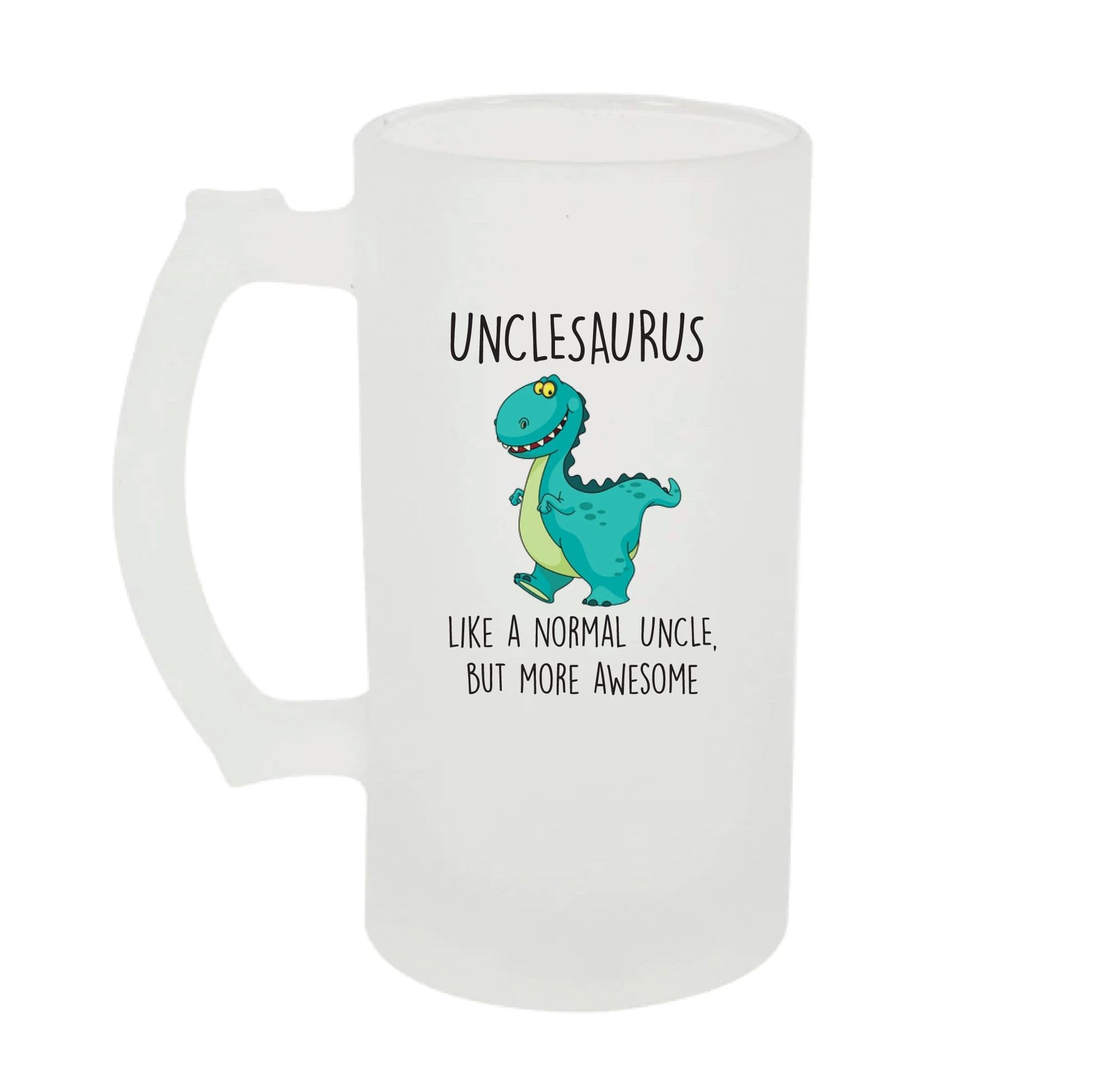Frosted Beer Stein Unclesaurus Like Normal Uncle But More Awesome