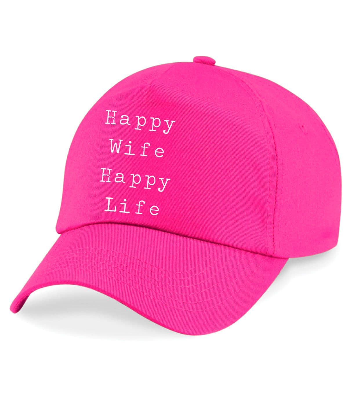 60 SECOND MAKEOVER Women's Happy Wife Happy Life Baseball Cap in Pink