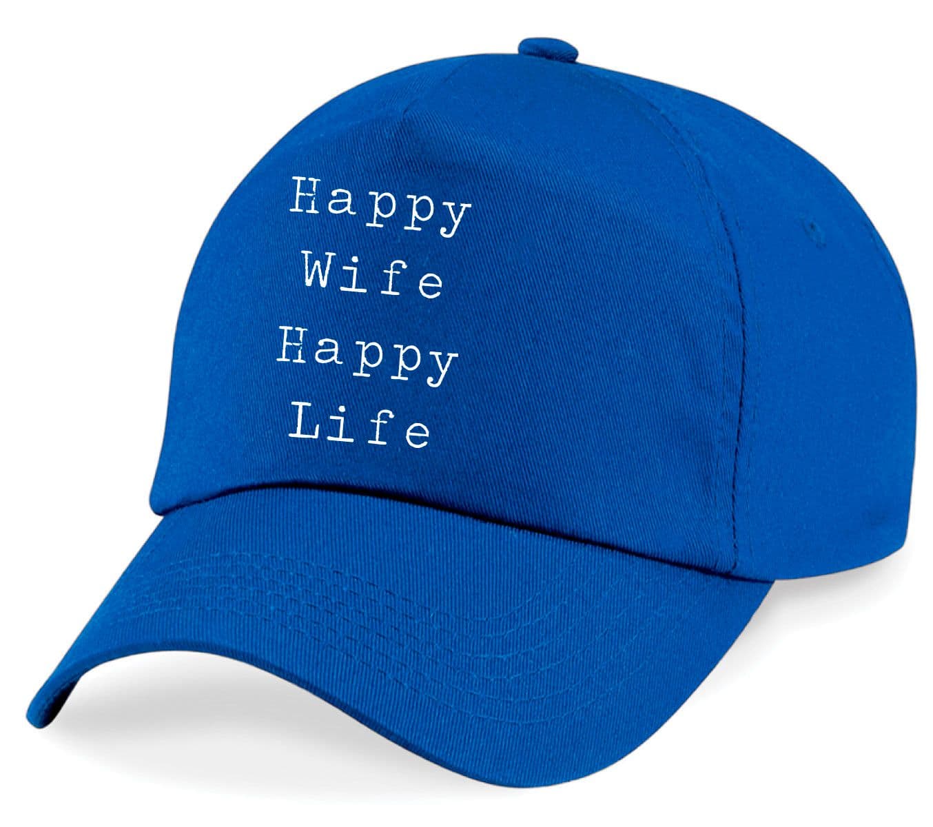60 SECOND MAKEOVER Women's Happy Wife Happy Life Baseball Cap in Blue