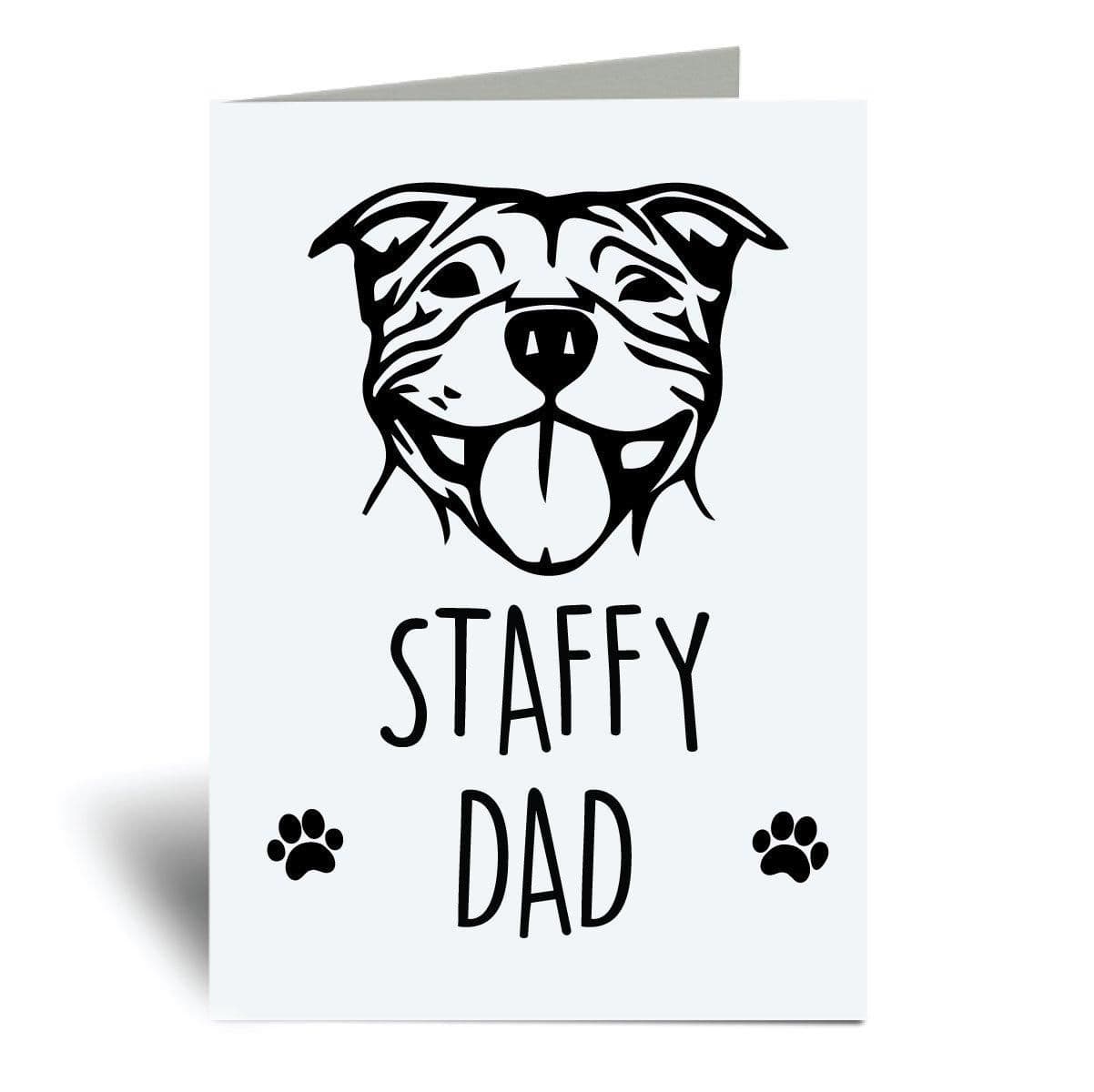 Staffy Dad A6 Greeting Card