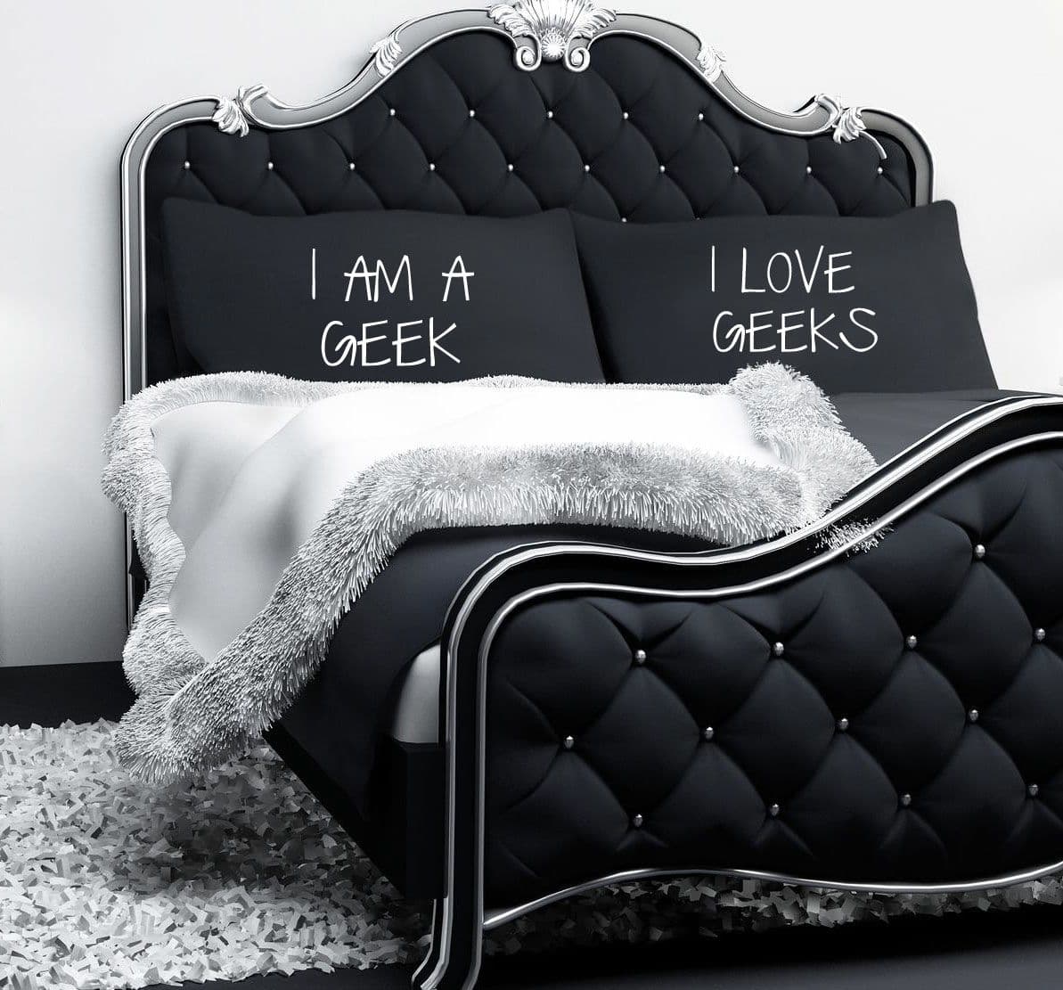 I Am A Geek I Love Geeks Black Pillowcases
