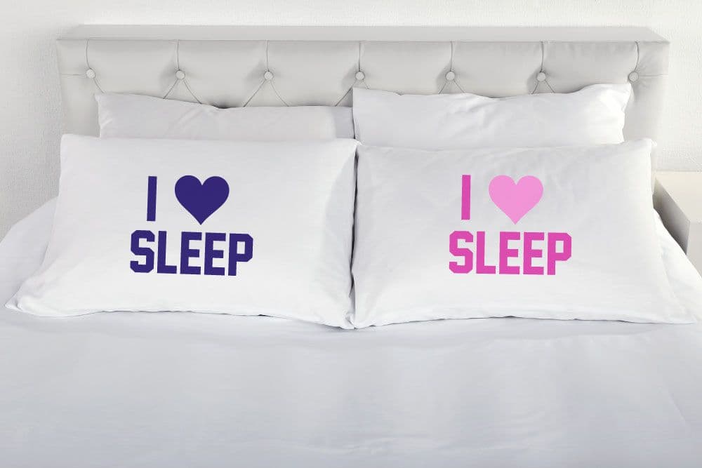 I Love Sleep Pair Pillow Cases
