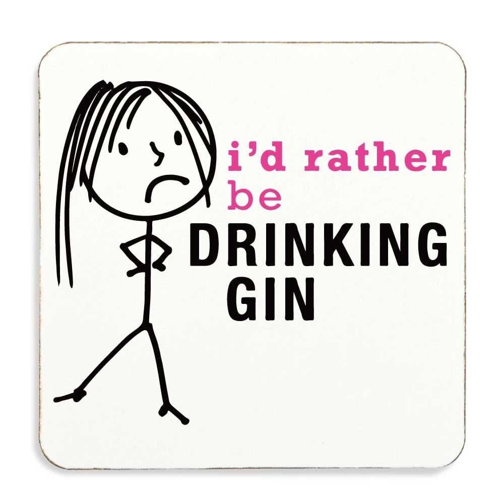 Rather Be Drinking Gin Coaster