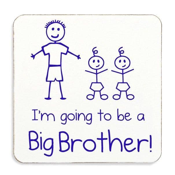 Im Going To Be Big Brother Cork Coaster Twins Pregnancy Celebration Older Brother
