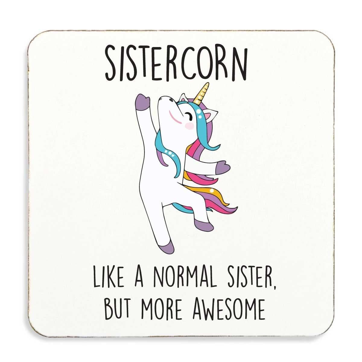 Unicorn Coaster Sistercorn Sister Best Friend Cork Back Friend