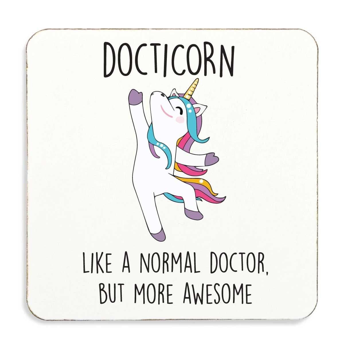 Unicorn Coaster Docticorn Doctor Awesome Doctor Thank You Cork Back Friend
