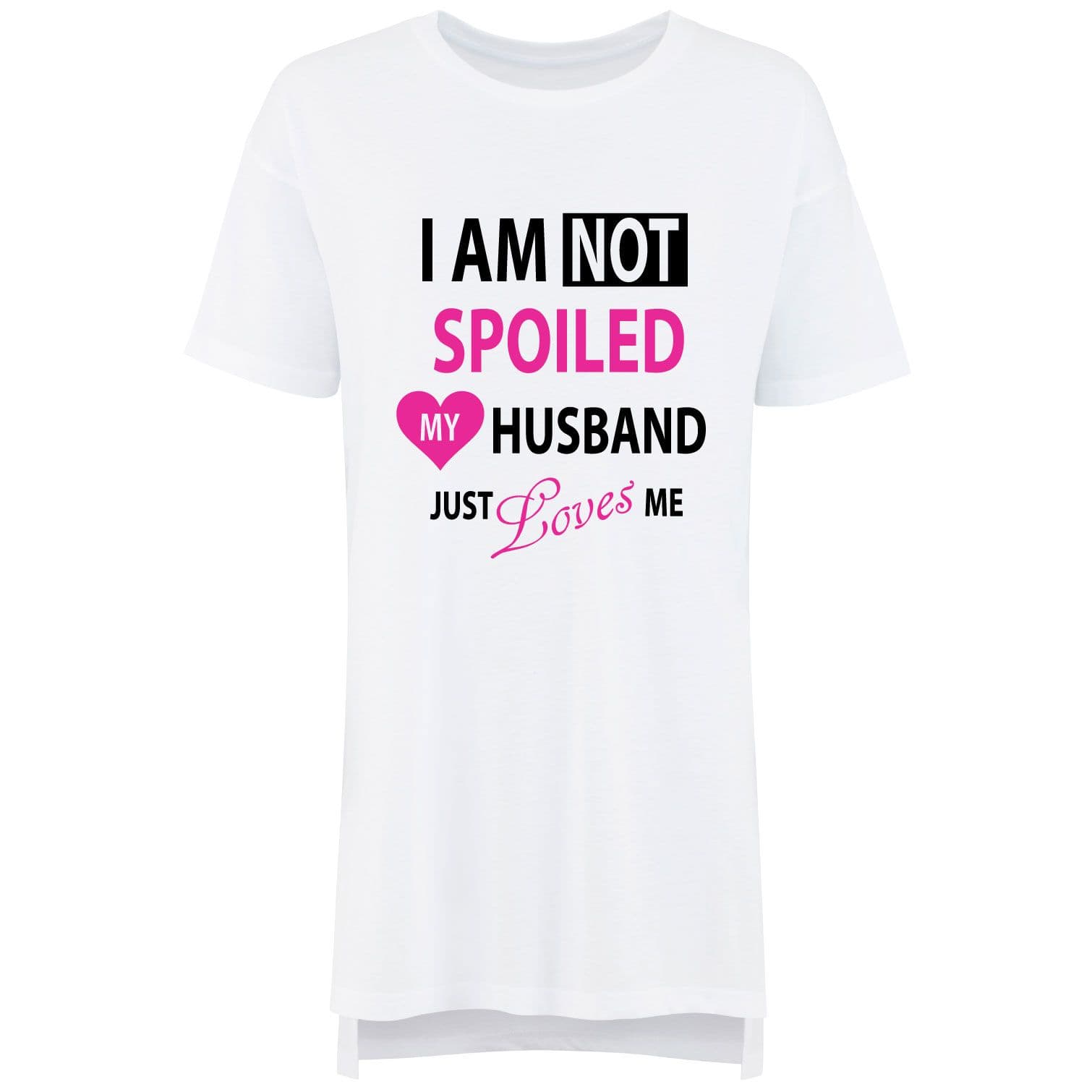 60 SECOND MAKEOVER Women's I'm Not Spoiled My Husband Just Loves Me Nightie in White | Size: Small