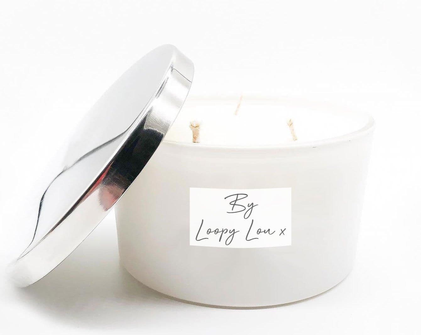 Snowkissed Lodge 55cl 3 Wick White Candle With Silver Lid