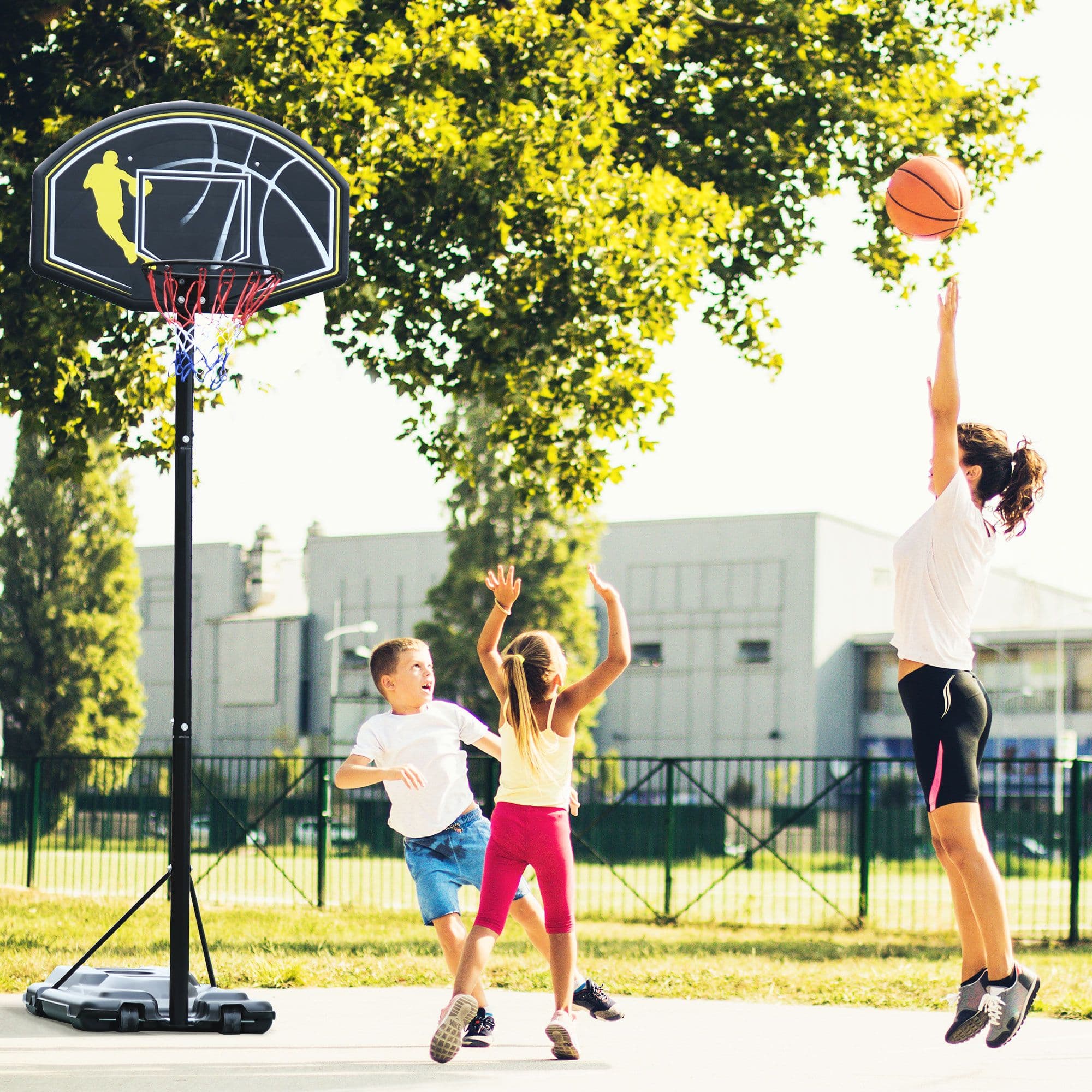 Portable 1.9m 3.05m Adjustable Basketball Hoop Goal Adjustable
