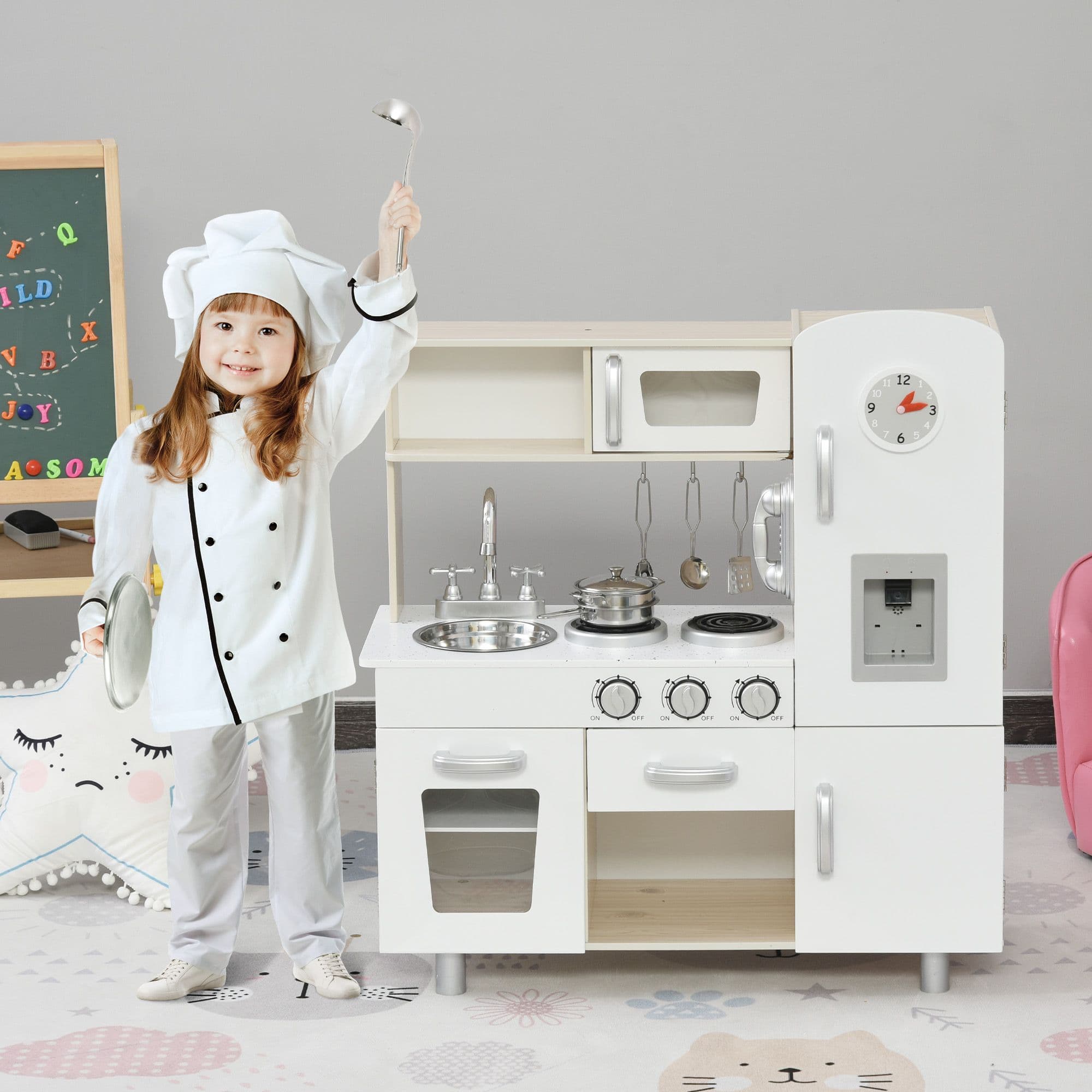 Kids Kitchen Playset with Accessories Large Simulation Kitchen Cooking