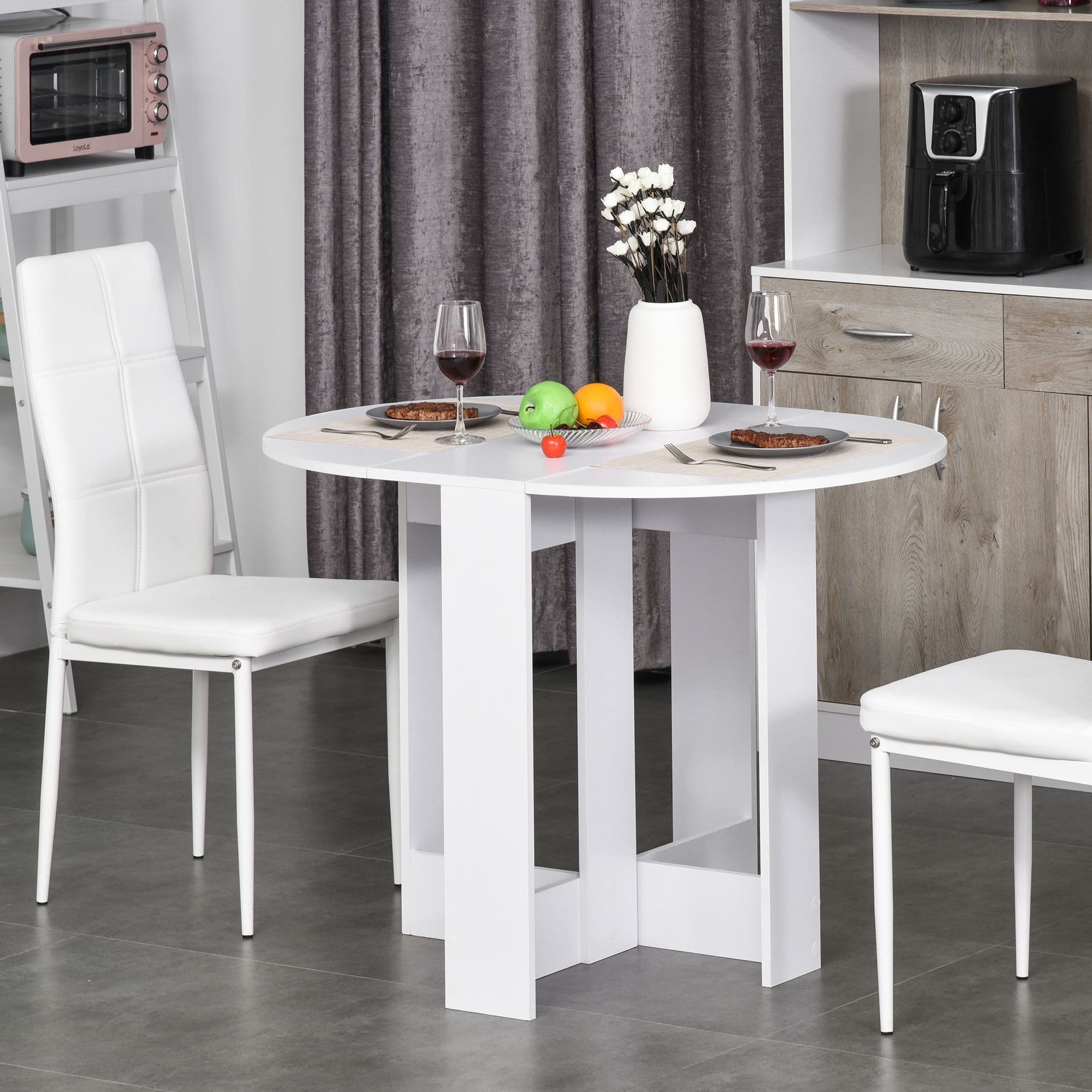 Folding Drop Leaf Dining Table Foldable Dinner Table