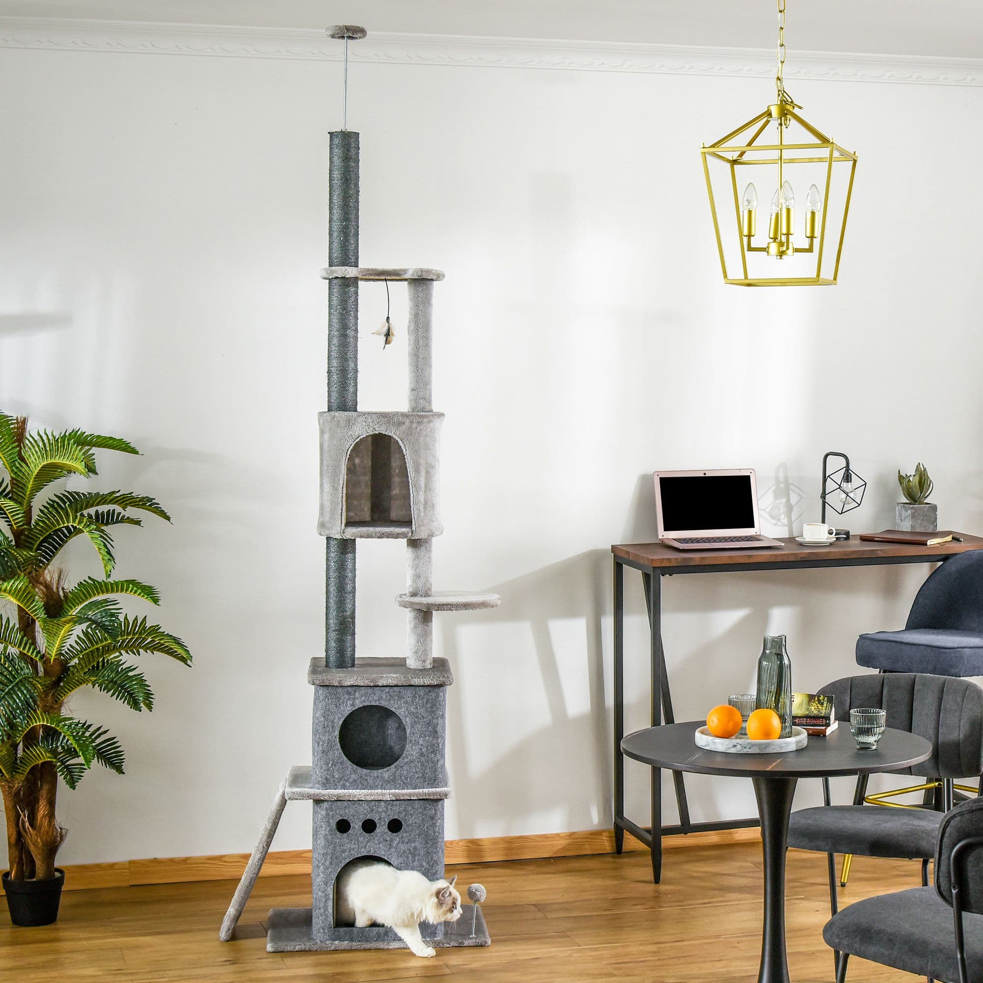 Huge Cat Tree Floor to Ceiling Climbing Activity Center Multi-level