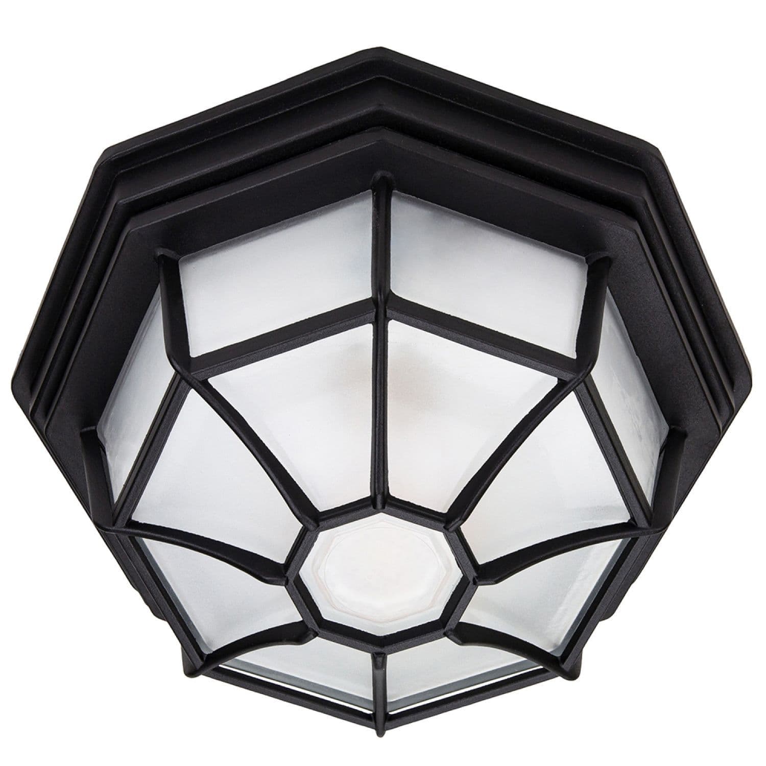 Traditional Hexagonal Die-Cast Aluminium Flush Ceiling Porch Light Fitting