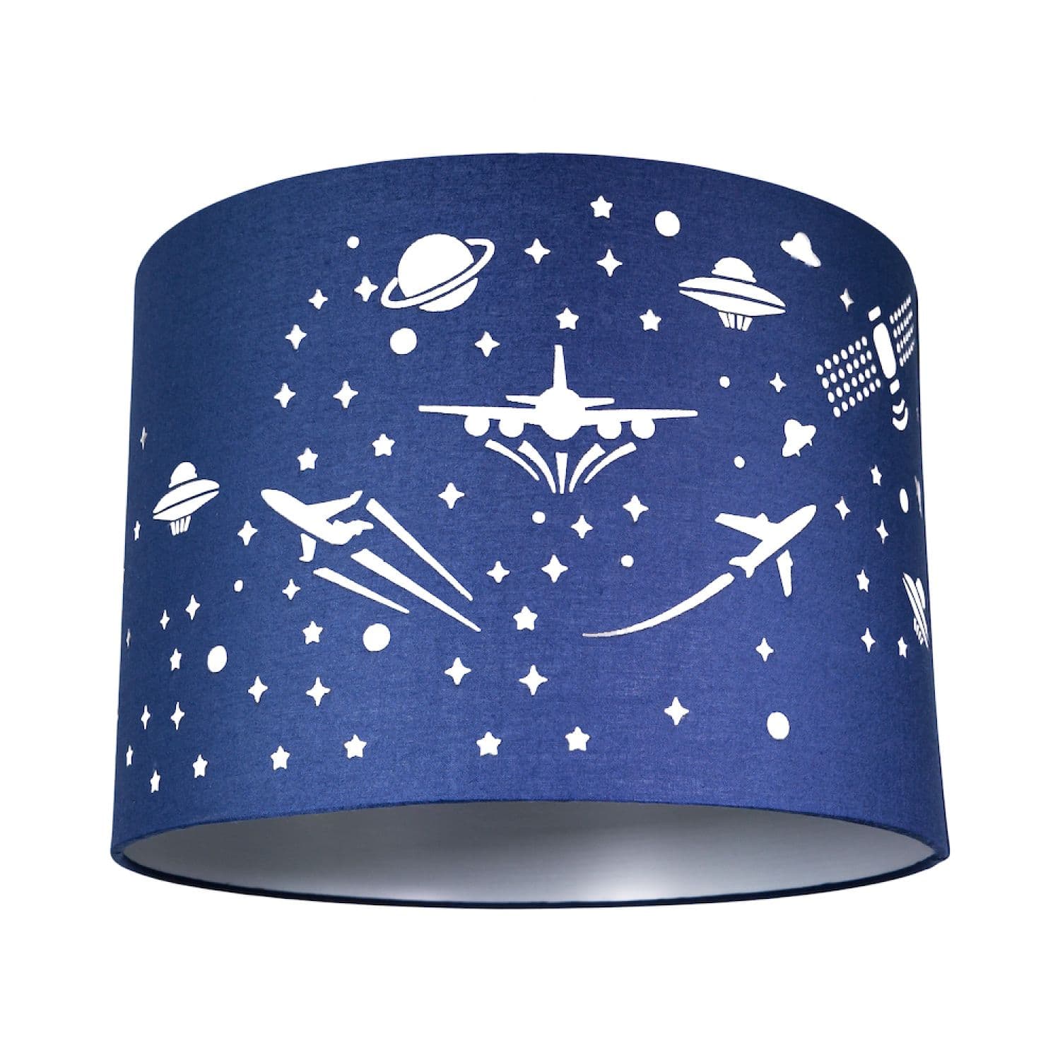 Stars and UFOs Decorated Children/Kids Soft Cotton Bedroom Lamp Shade