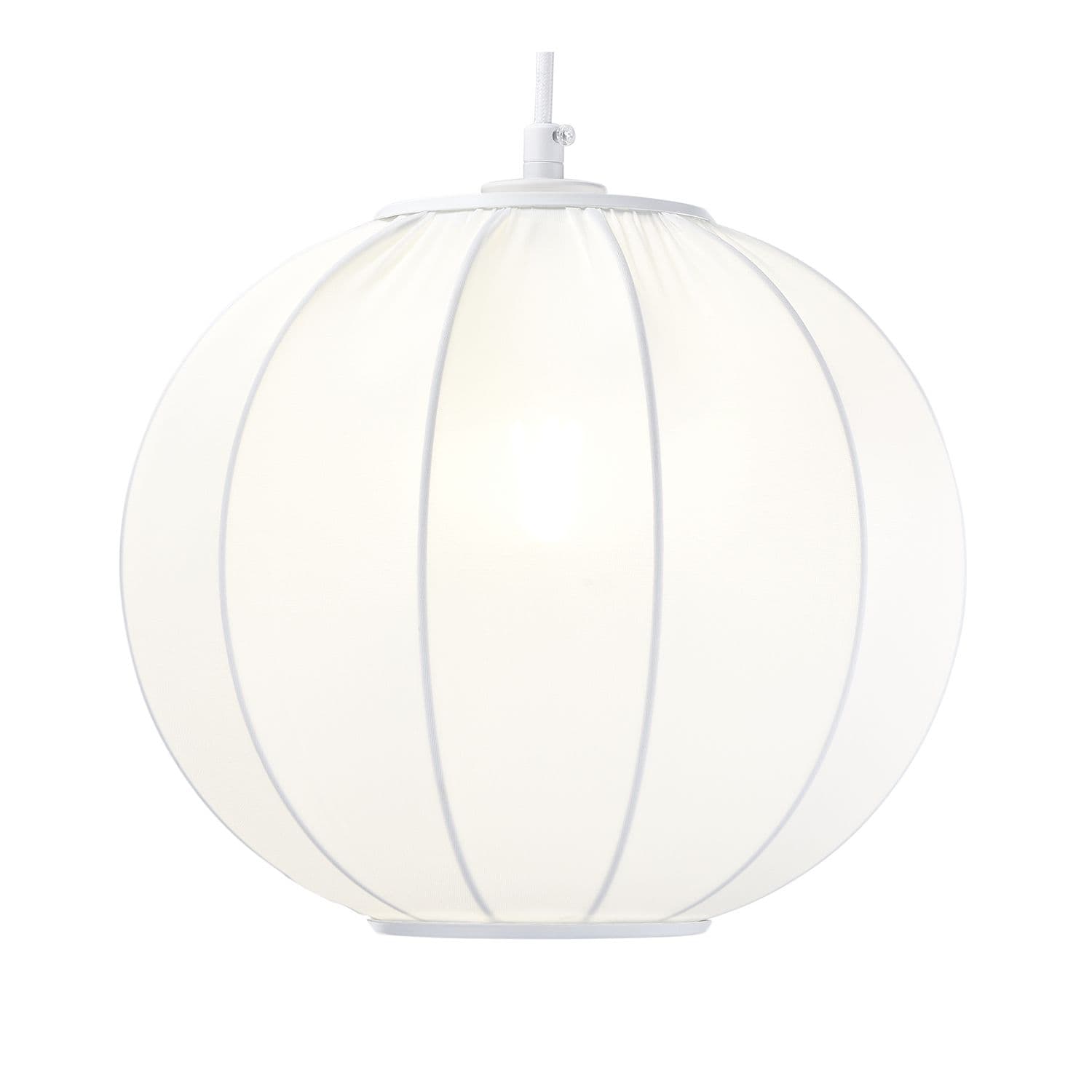 Modern Designer Ivory White Faux Silk Fabric Balloon Styled Pendant Lamp Shade