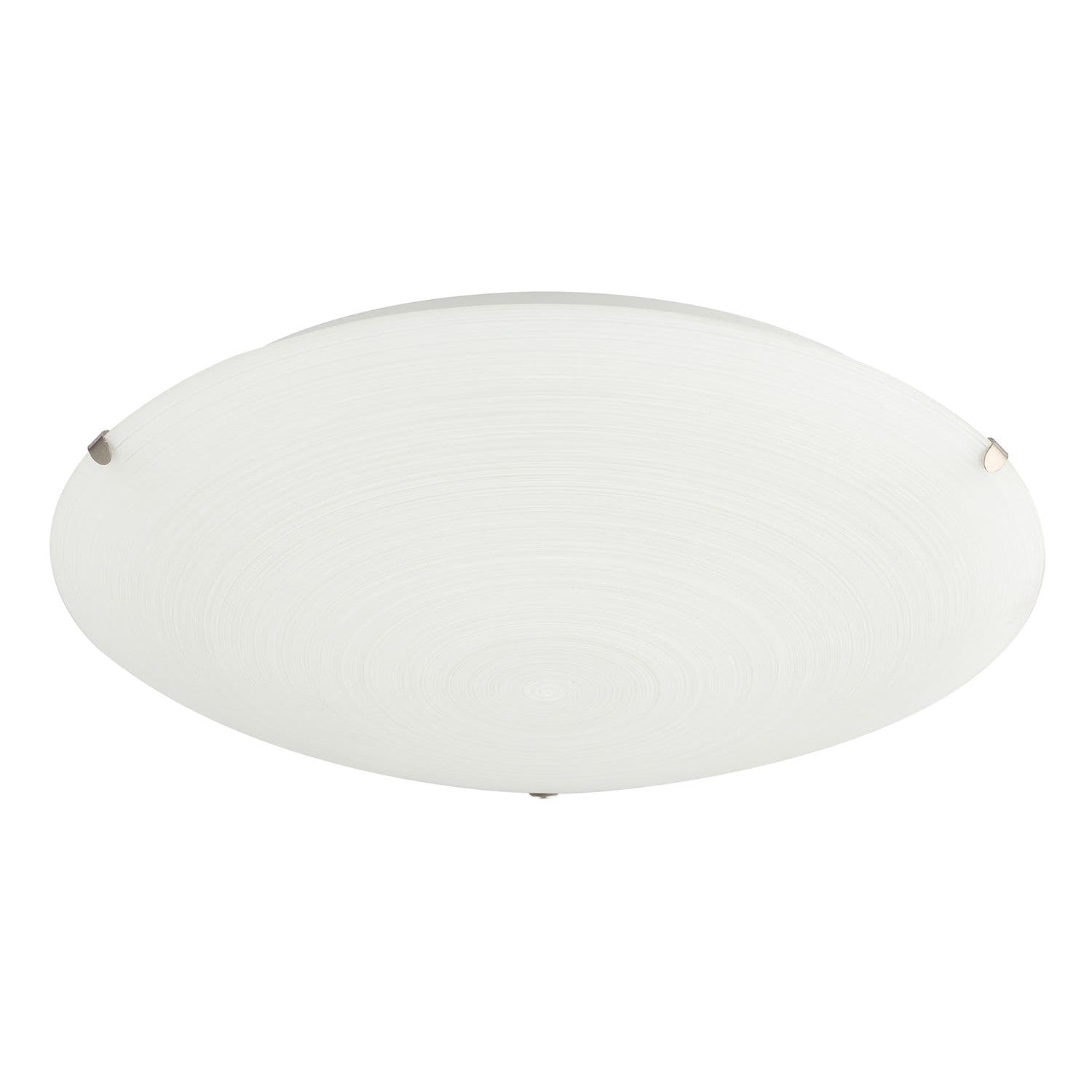 Frosted White Flush 30cm Glass Ceiling Light Fitting with Soft Swirl Decoration