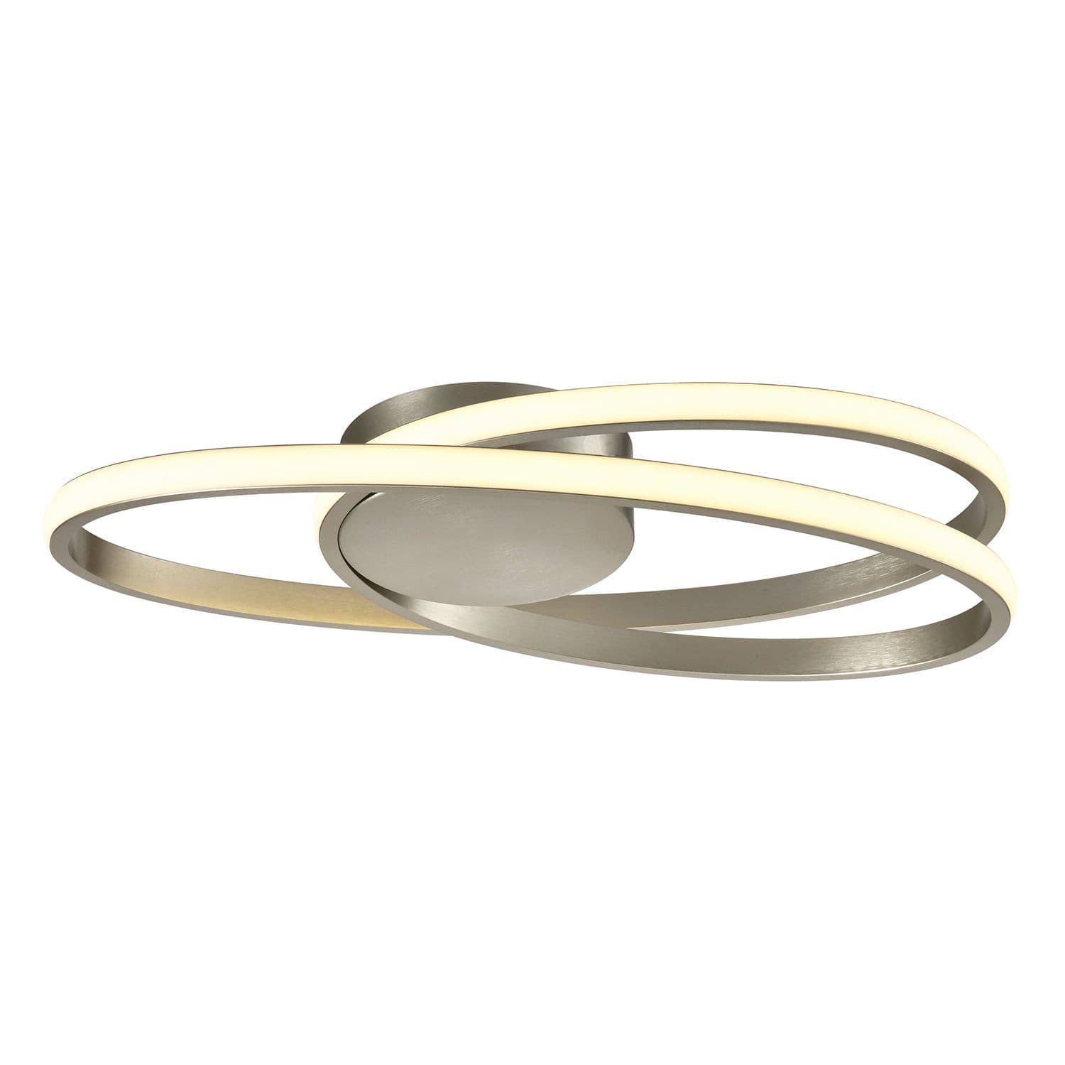 Modern Double Swirl Strip LED Flush Metal Ceiling Light Fitting