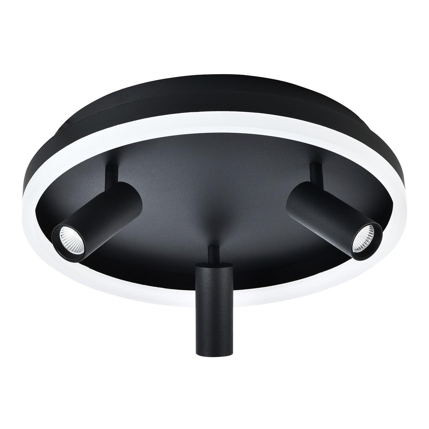 Modern Designer Matt Black LED Flush Spot Ceiling Light with Adjustable Heads