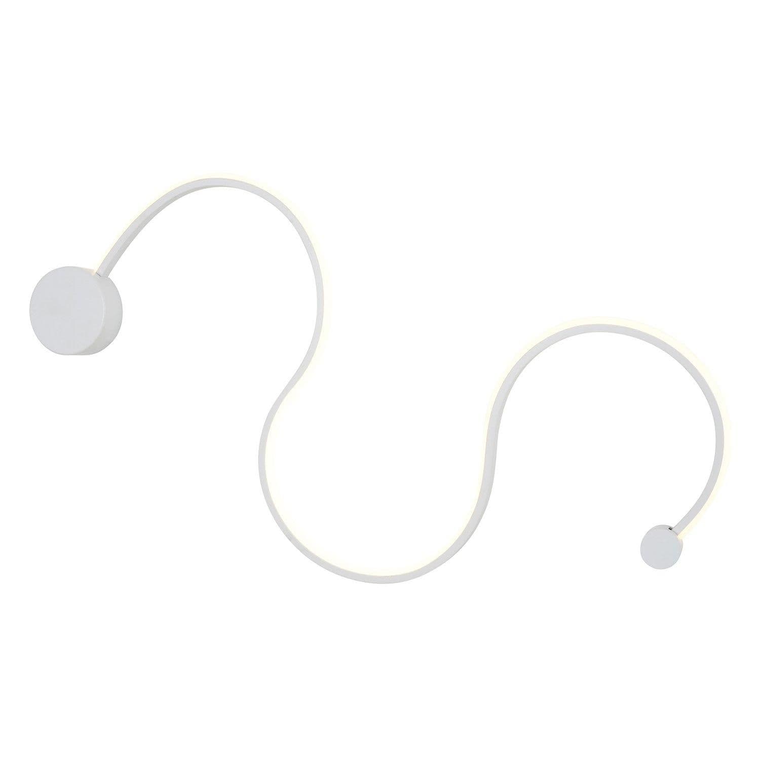 Modern and Unique S-Shaped Style Ambient LED Art Lighting Fitting in Matt White