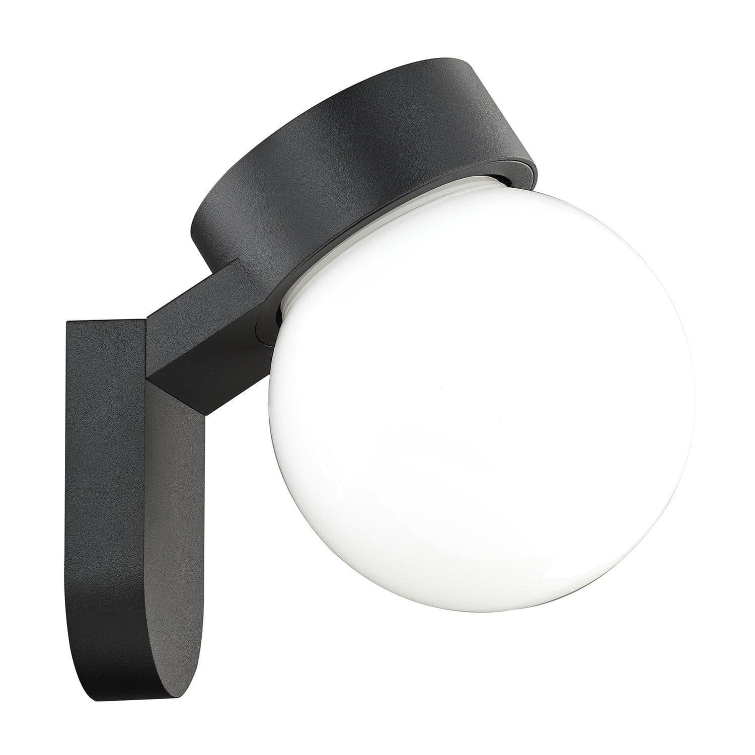 Traditional Black Die Cast Metal Outdoor Lantern Wall Light with Glass Globe