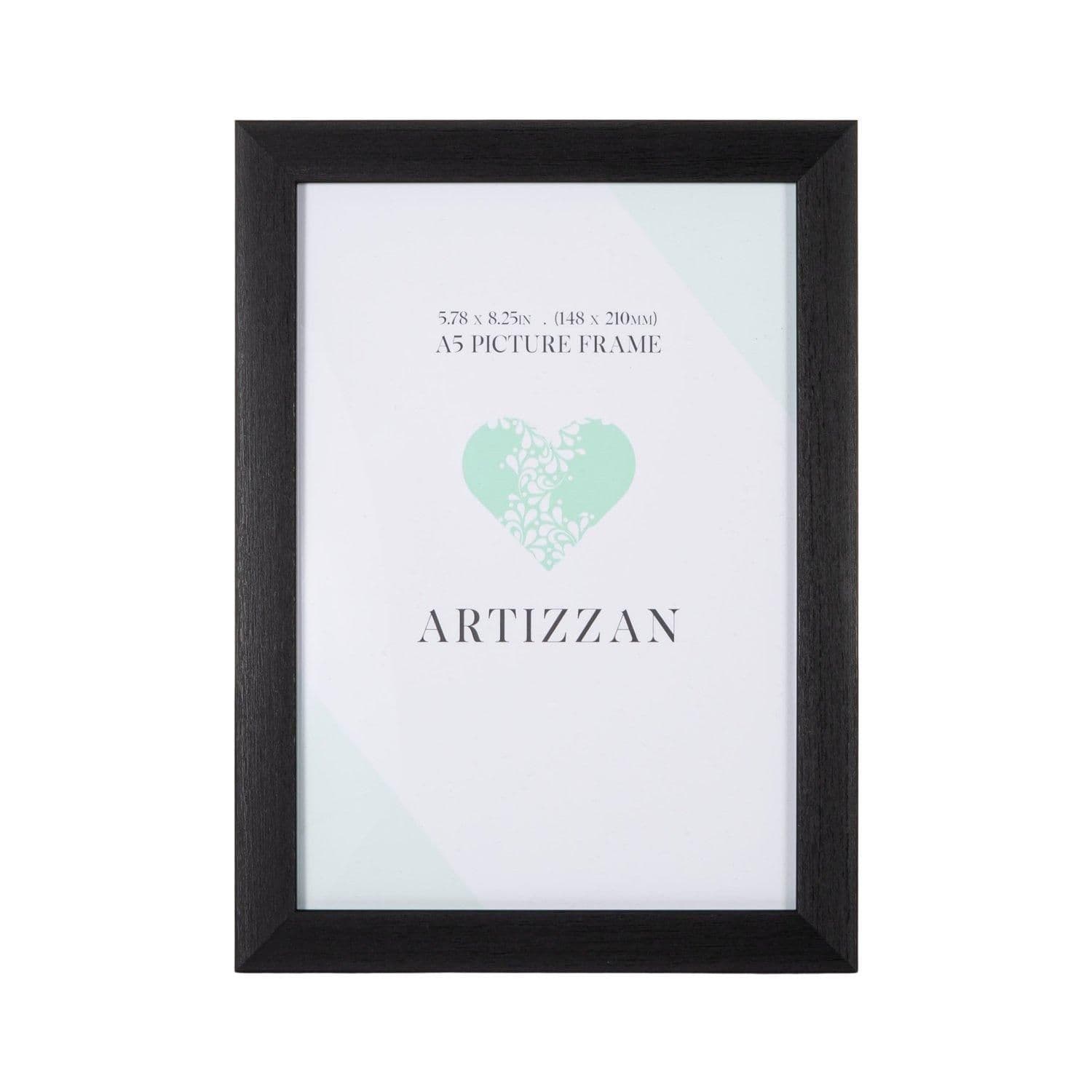 Contemporary Black Veneer Wood Effect A5 Rectangular Frame for Wall or Table