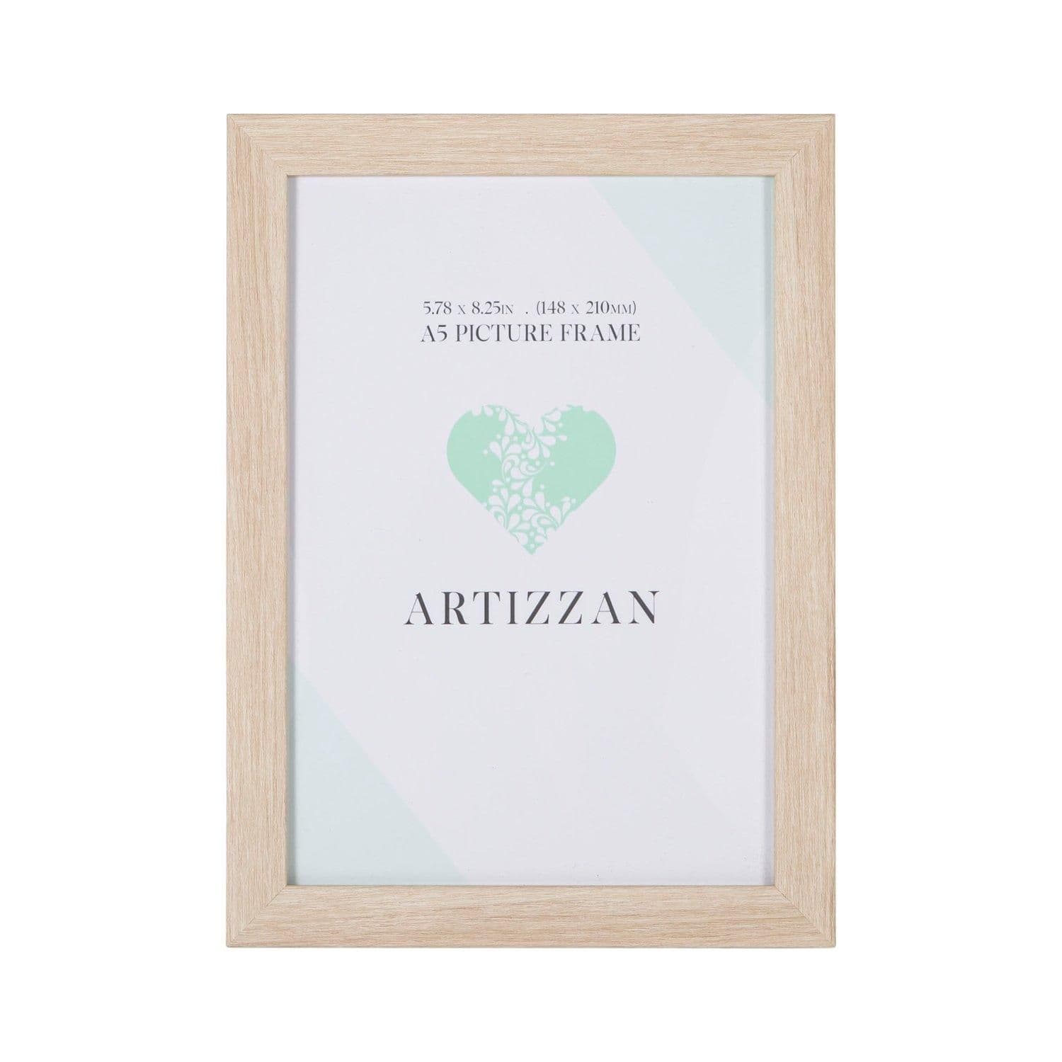 Contemporary Oak Veneer Wood Effect A5 Rectangular Frame for Wall or Table