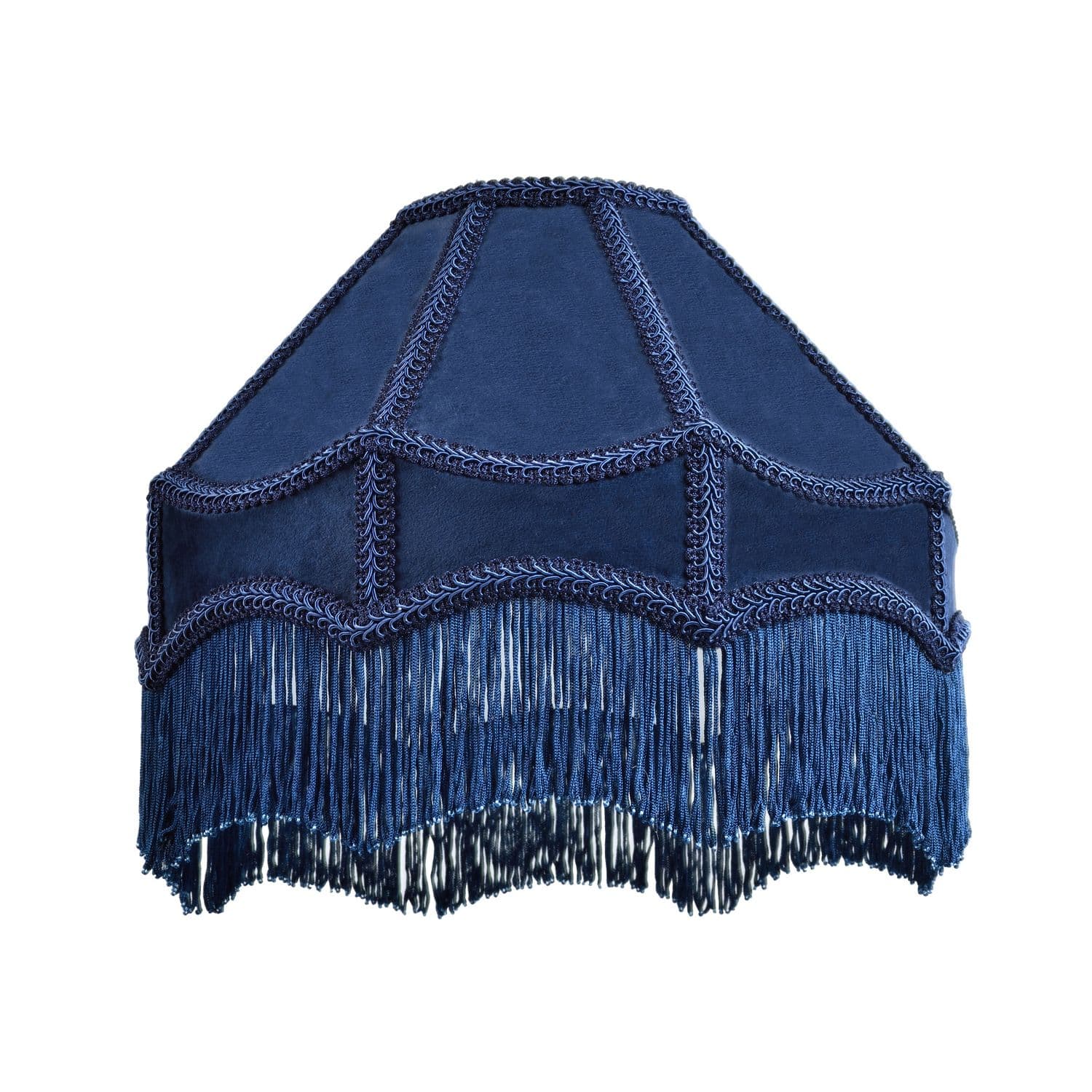 Traditional Victorian Empire Soft Velvet Lamp Shade with Lengthy Tassels