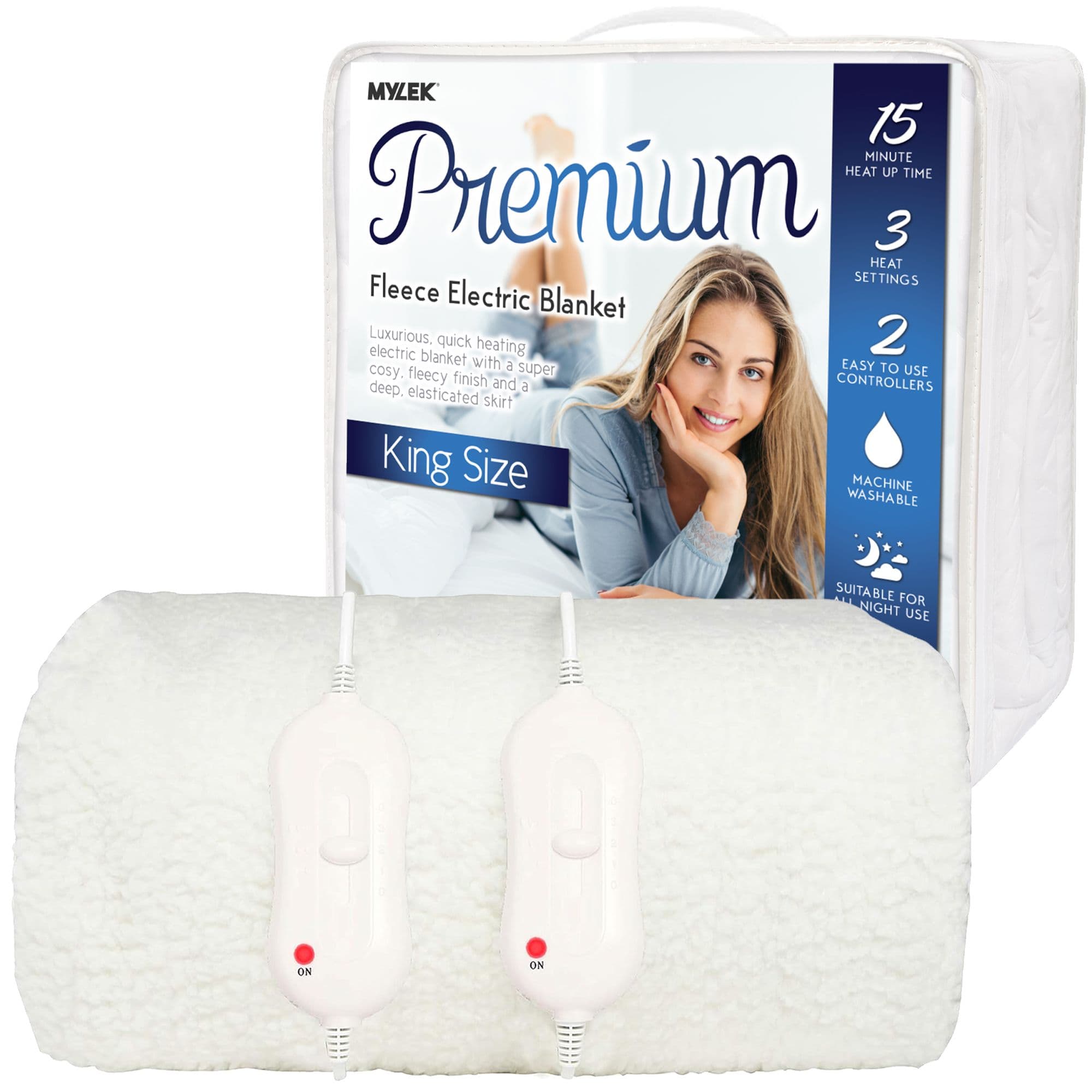 Electric Blanket King Bed Size Fleece Heated Fitted Mattress Cover