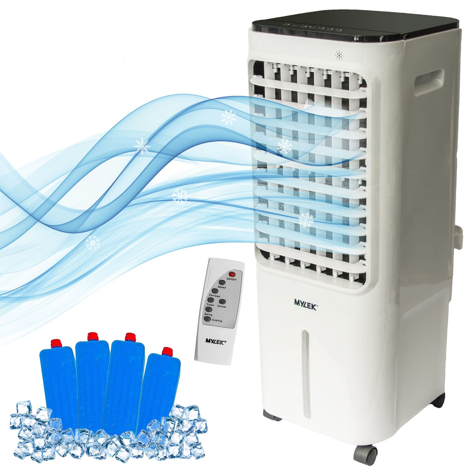 Portable Air Cooler Mobile Evaporative Cooling Fan Humidifier 8L