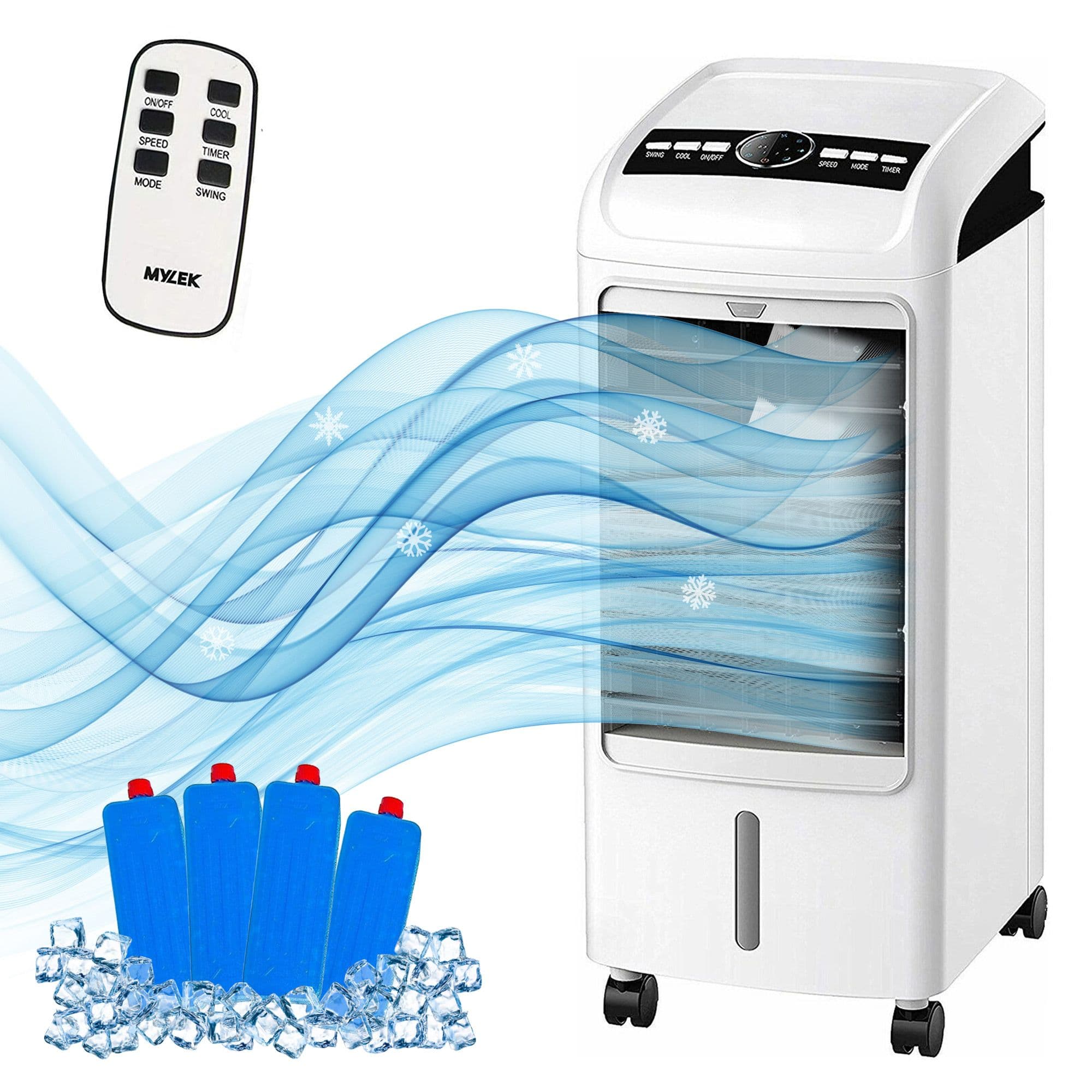 Portable Air Cooler Mobile Evaporative Cooling Fan Humidifier 4L