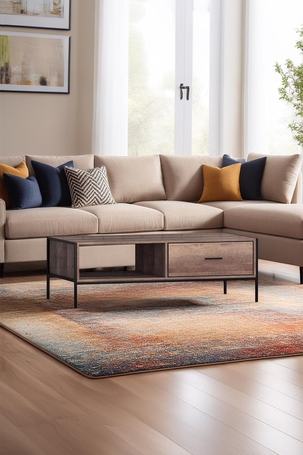 Cracked Oak Effect Storage Coffee Table