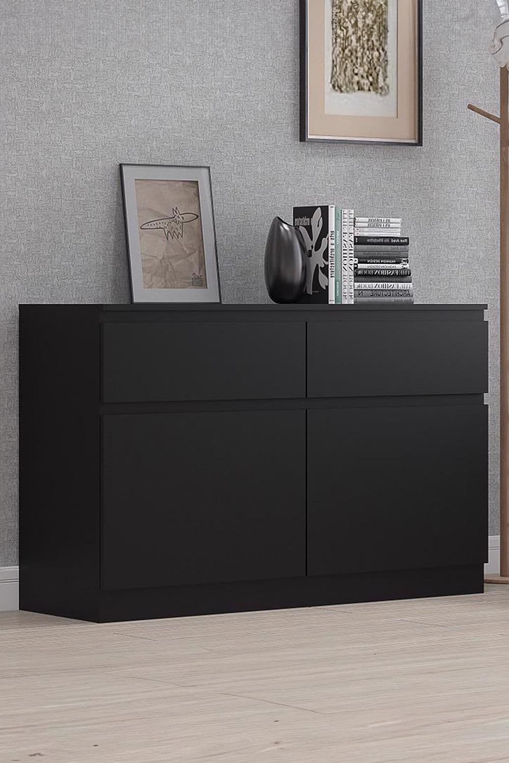 2 Drawer 2 Door Matt Storage Cabinet Sideboard