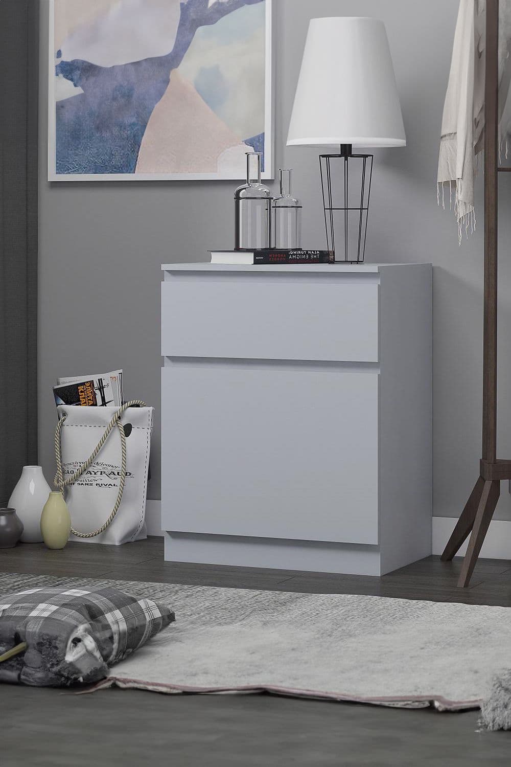 1 Door 1 Drawer Matt Storage Unit Side Table