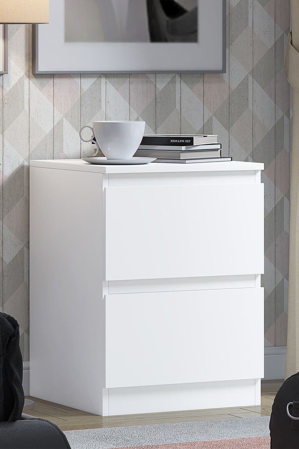 2 Drawer Bedside Table Chest Matt Stora